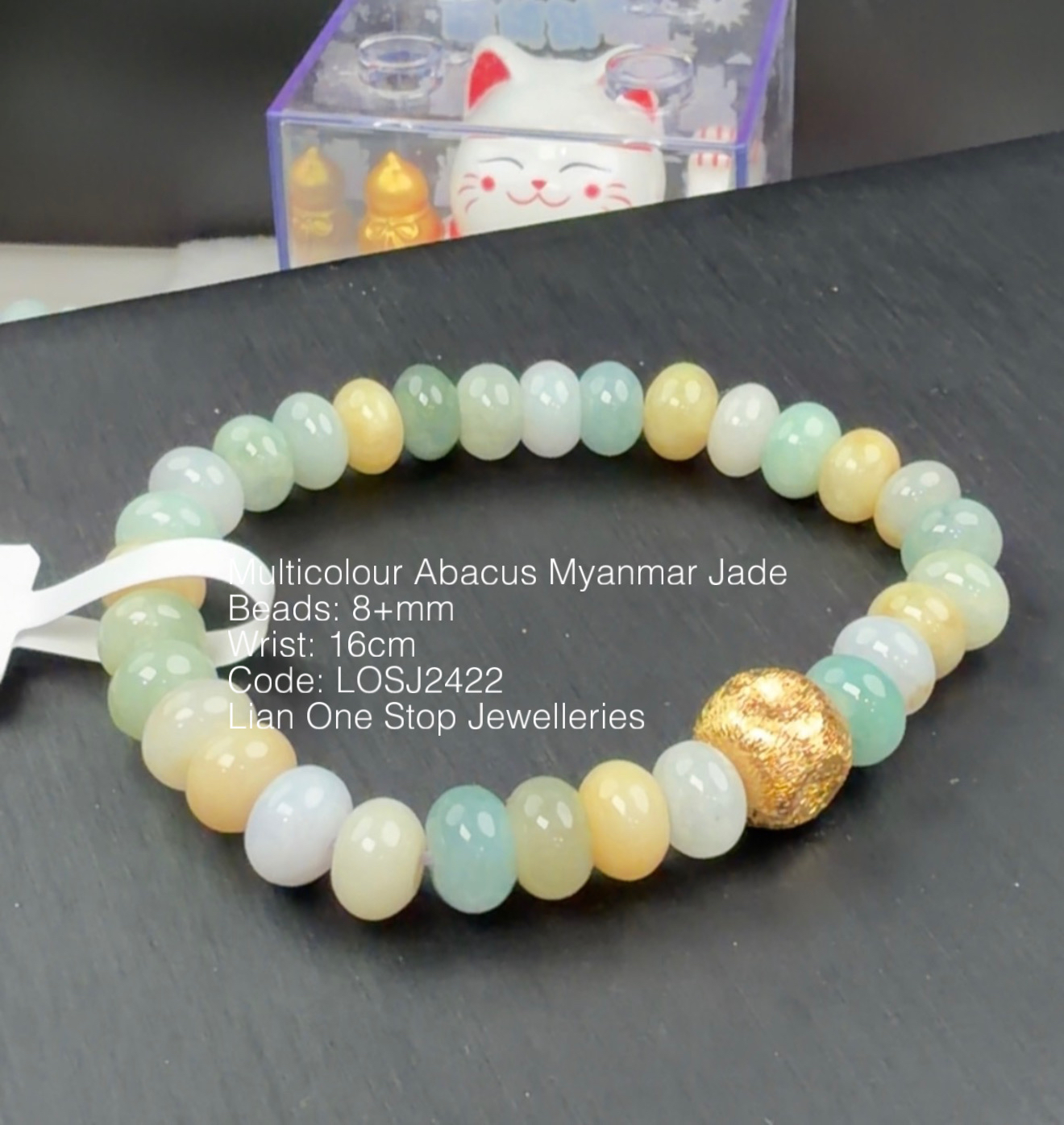 Code: LOSJ2422 Multicolour Abacus Myanmar Jade 8+mm