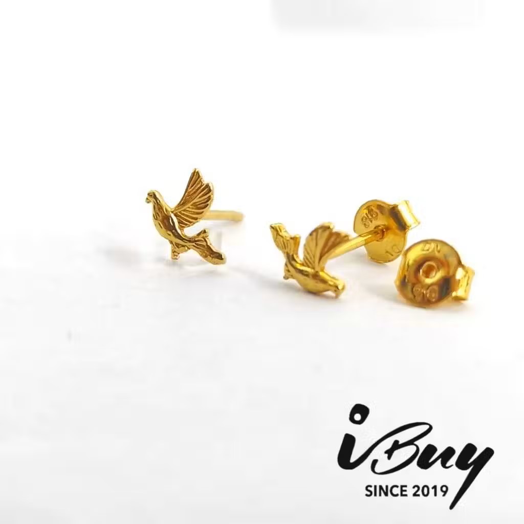 916 GOLD DOVE EARRING 916 金 金鸽子耳钉