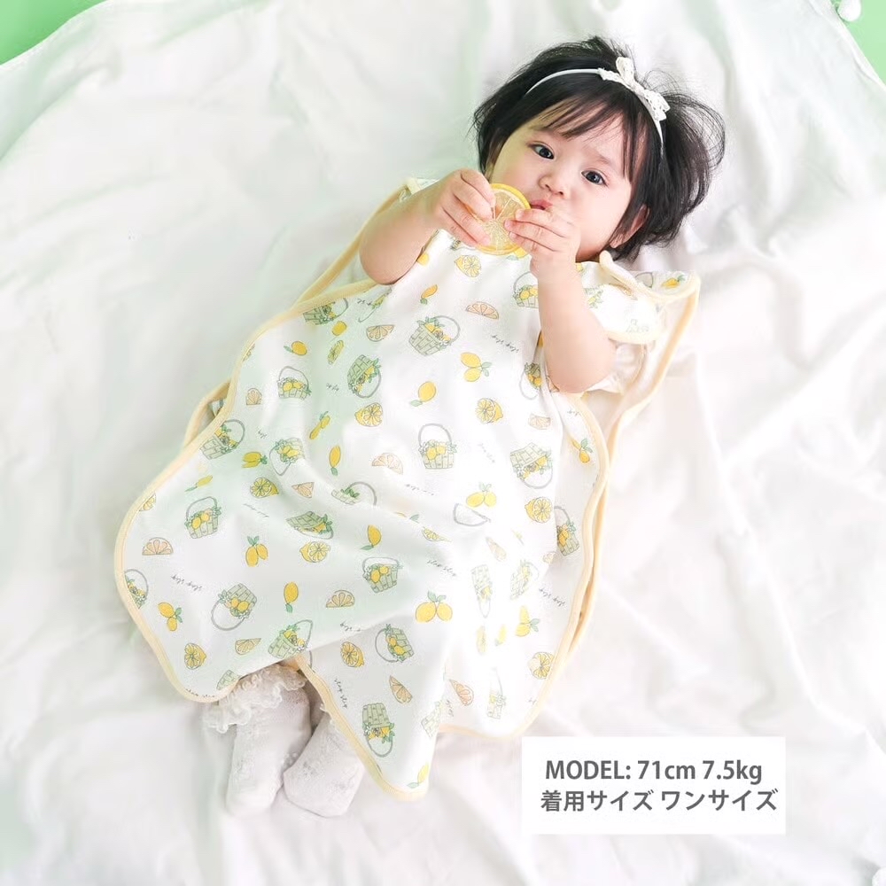 🇯🇵預訂 日本直送🇯🇵Slap Slip Baby兩色檸檬玩具滿印觸感清涼純棉防踢睡袋