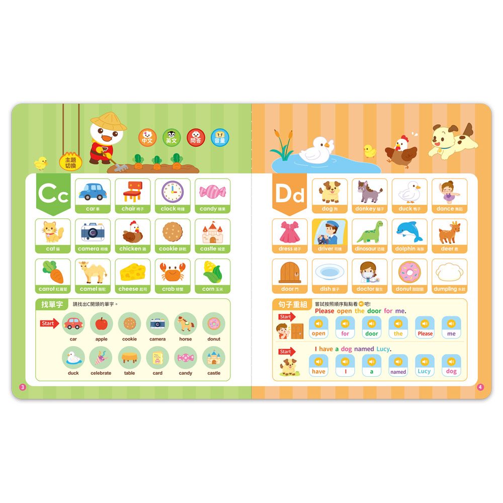 📚預訂 台灣直送📚FOOD超人小手點讀ABC互動單字(中英發音)