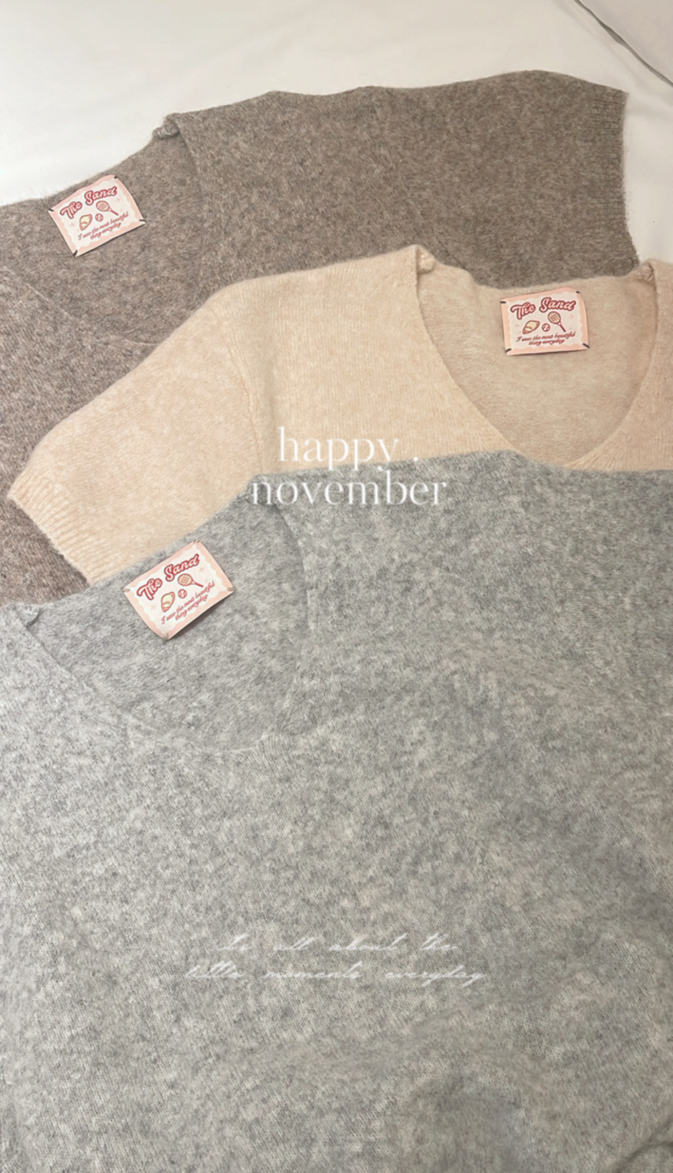 自訂款 🖤Sand Premium 毛茸茸短袖上衣  (35%wool + 35%Cashmere )