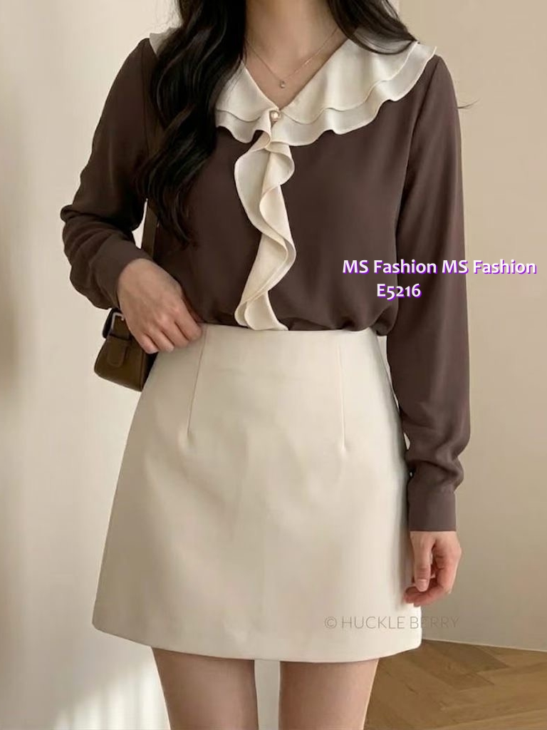 E5216 靚料雙層ruffle top