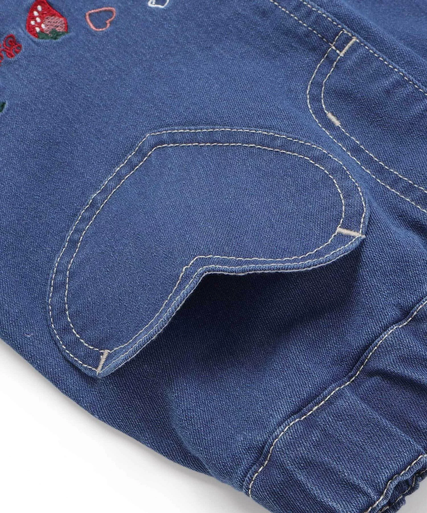 🆕【⭐訂購⭐】🌀 🇯🇵 日本直送 草莓櫻桃刺繡 心型口袋 荷葉邊 牛仔裙(短褲內襯)［2款選］🌀 [ELJA-0038][261104]