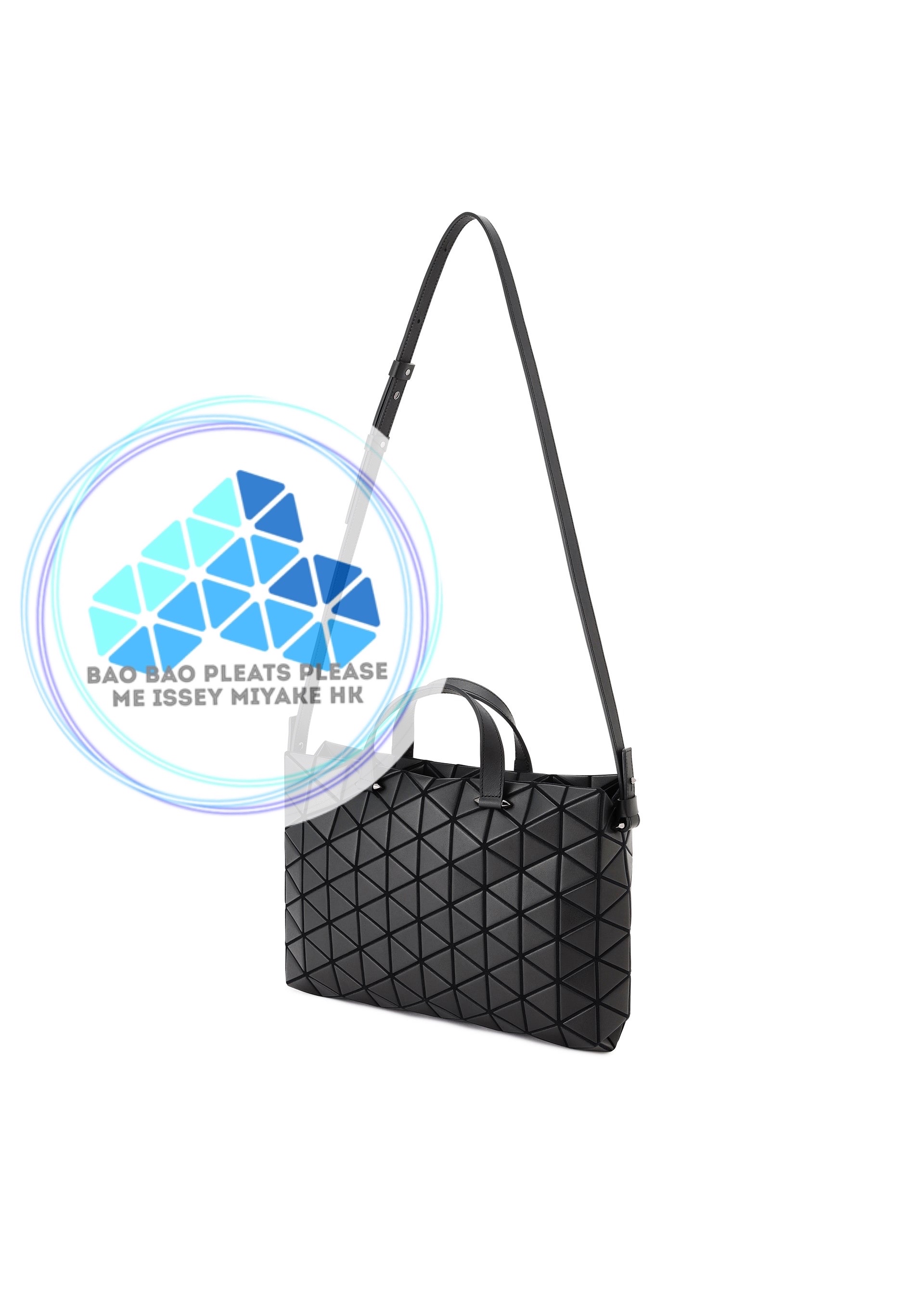 BAO BAO Tonneau 啞面皮革立體三角格手提斜孭兩用袋top handles crossbody 2ways bag L size大尺寸