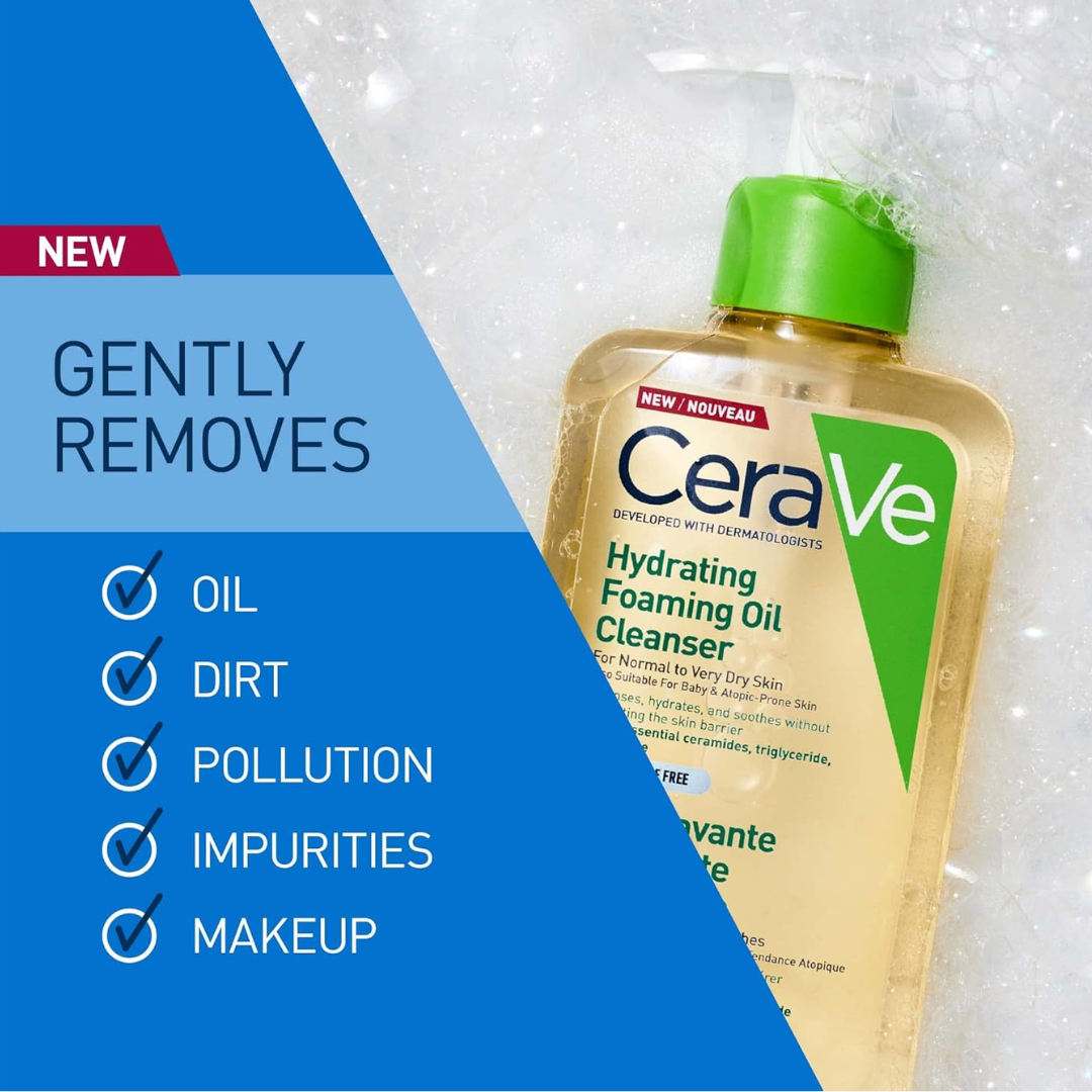 【現貨】【CeraVe】Hydrating Foaming Oil Cleanser 強效保濕潔膚洗面乳+沐浴油  473 ml 
