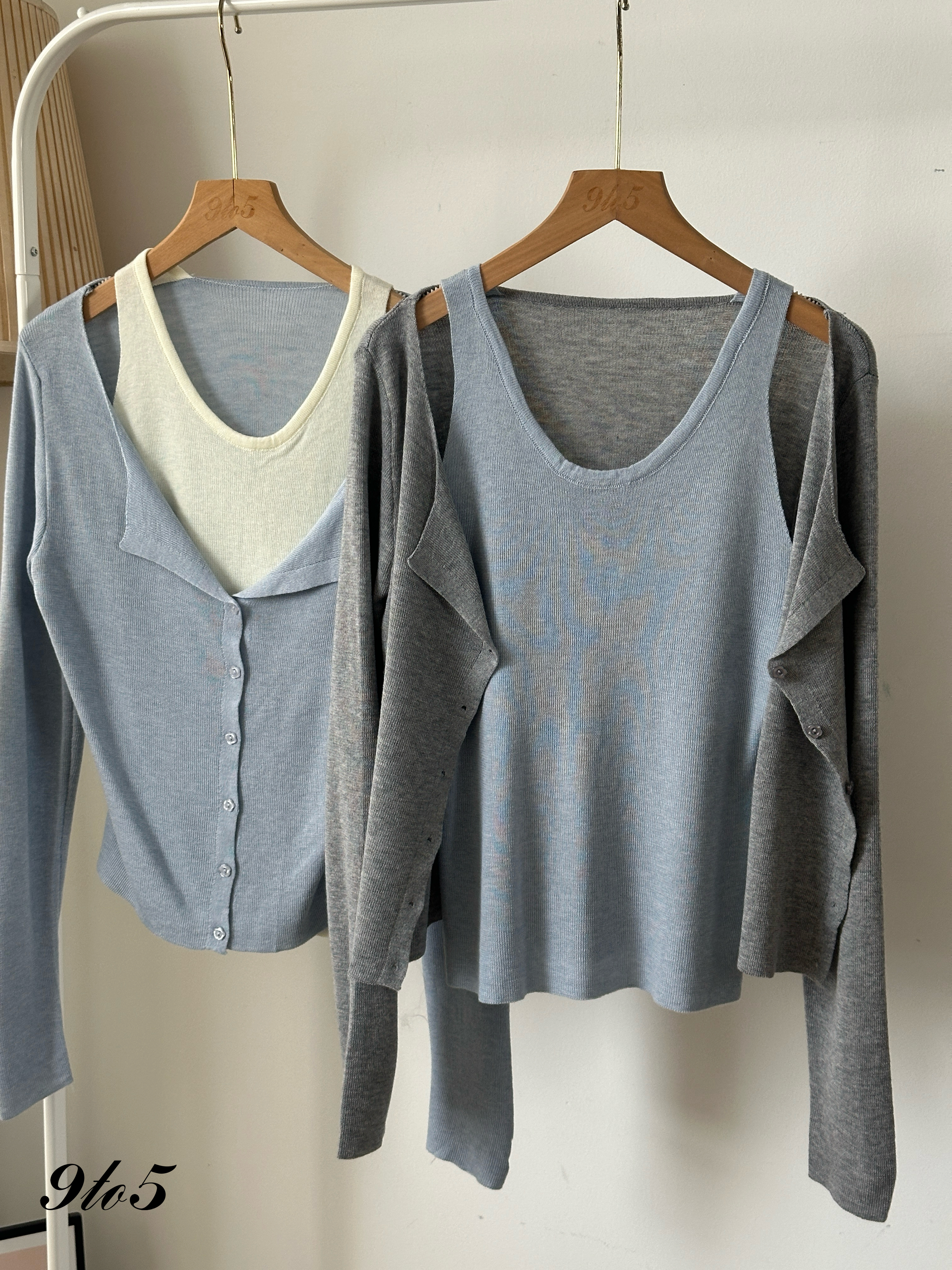 T4081 Fake Two-Piece Knit Top - 3 Colors 