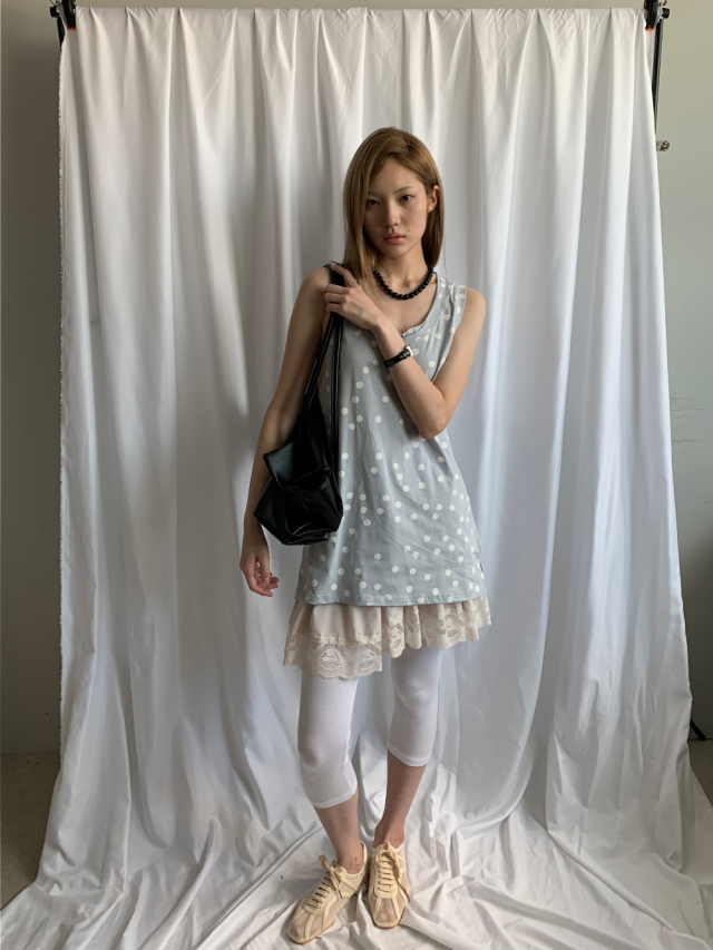 Polka Dot Cutout Tank Top