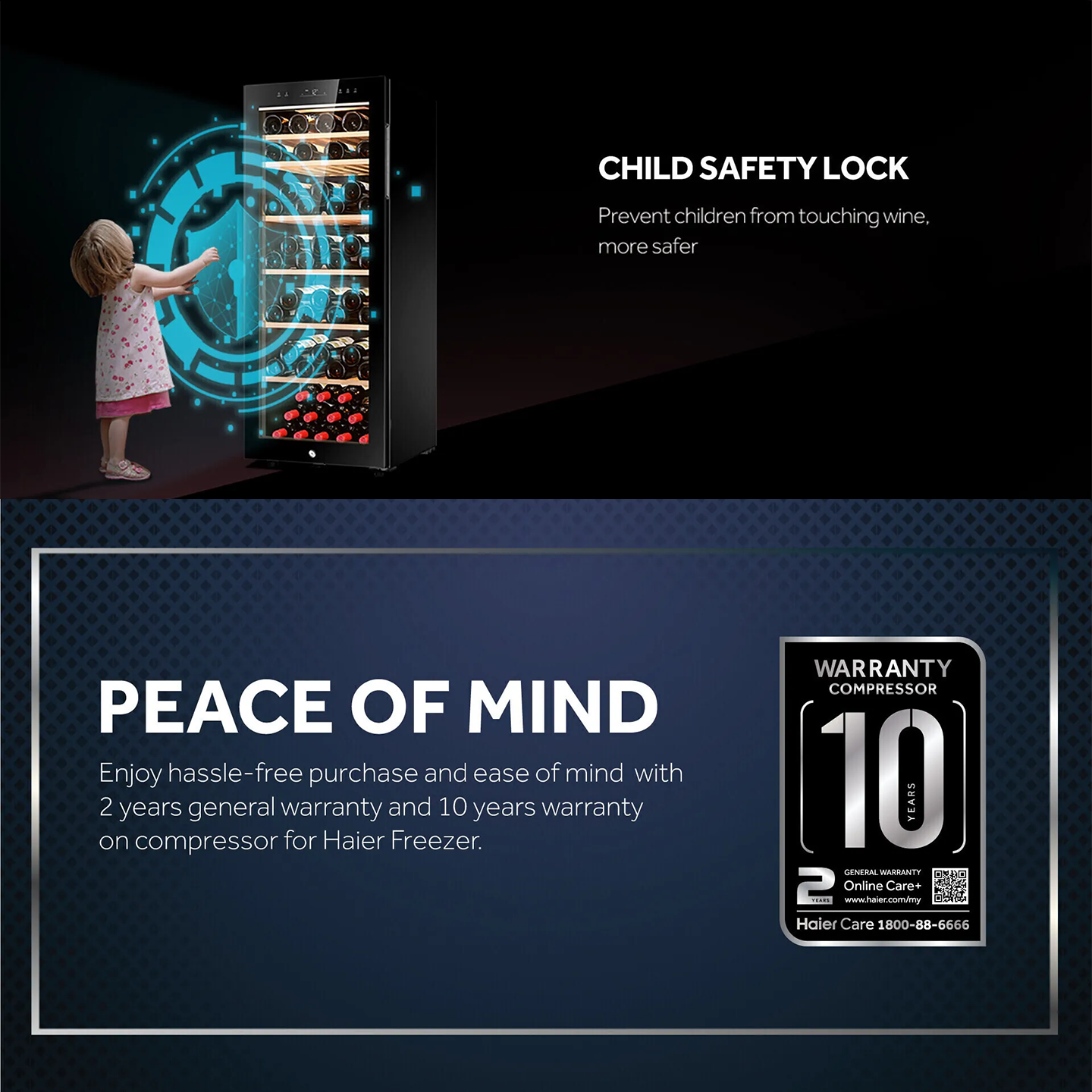 Haier 84 Bottles Wine Chiller (HWS-84G)