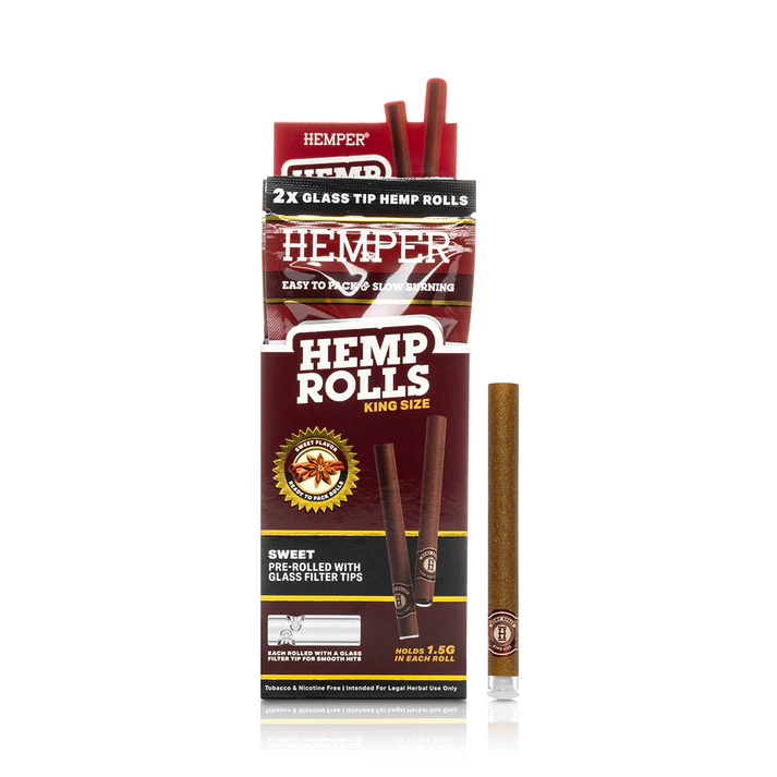Pre-Rolled King Size Glass Tipped Hemp Rolls | 2PK | HEMPER
