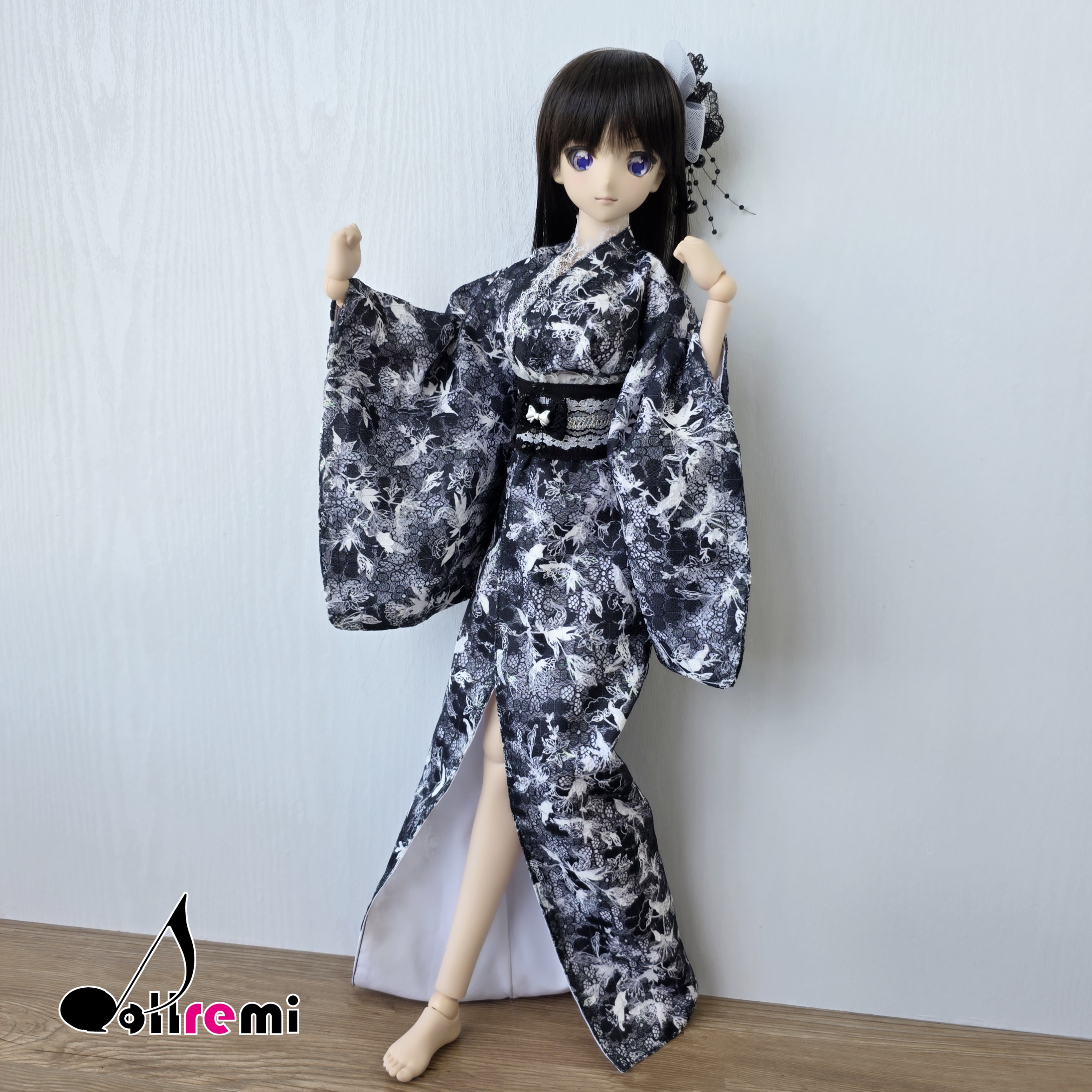 【dollremi】(DD0895) 黑白蕾絲和服 Black and White Lace Kimono