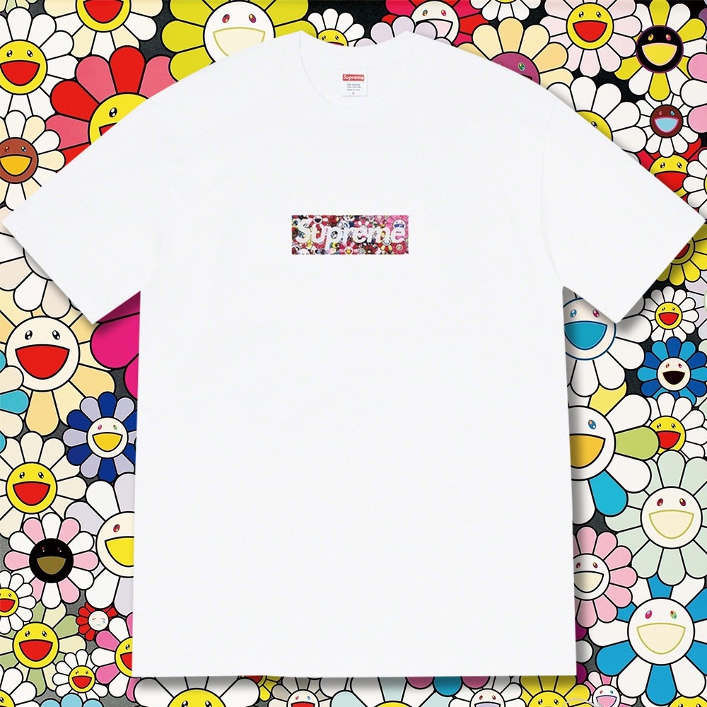 Supreme x 村上隆「花與骷髏」Box Logo Tee