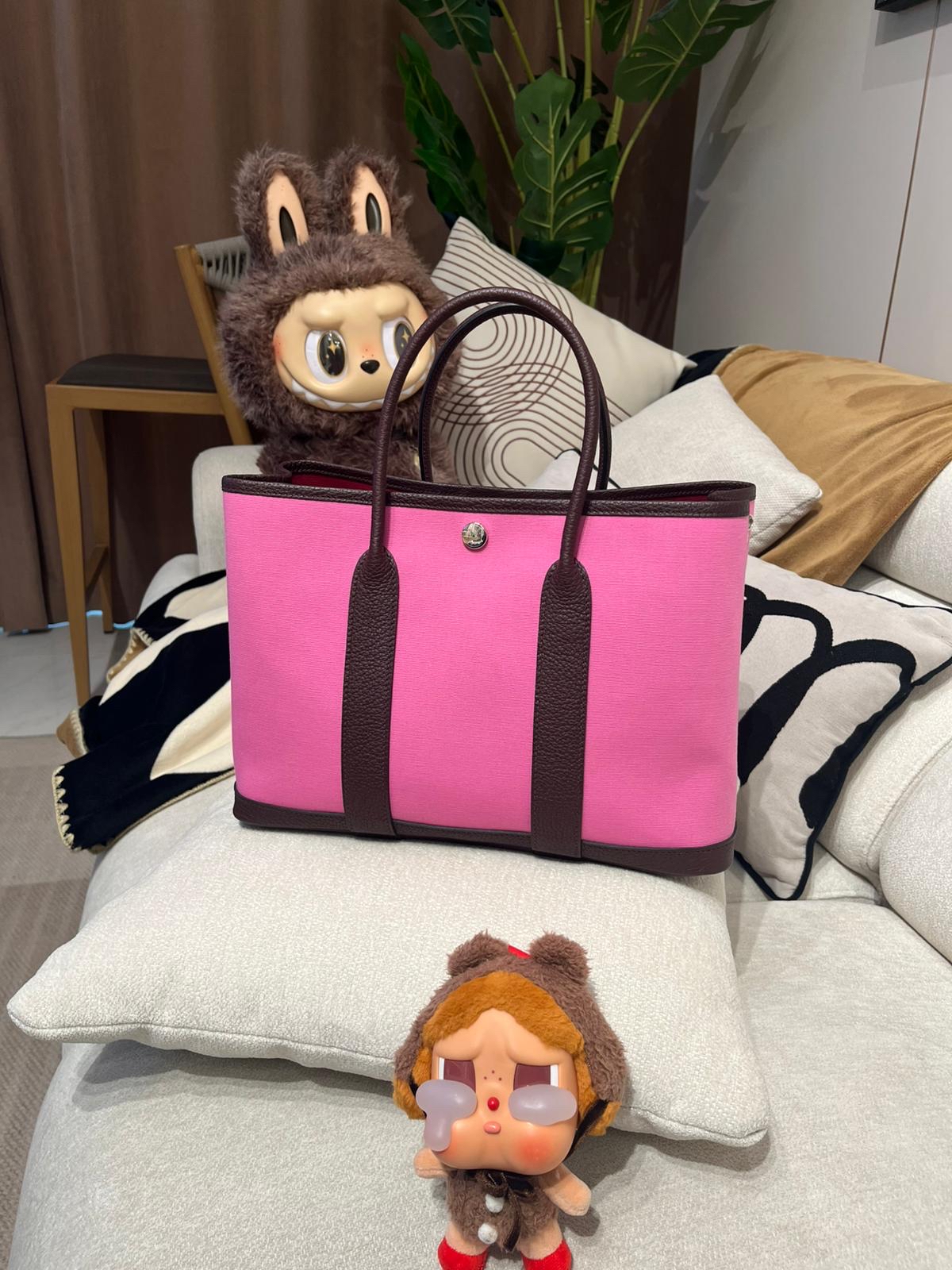 Hermes Garden Party 30 Stamp Z Pink 100%Authentic, 98%New ✅Dust bag