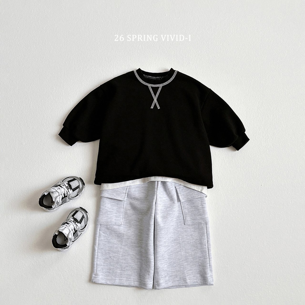 🌸預訂 韓國直送🌸🇰🇷VIVIDI三色撞色縫線寬鬆衛衣