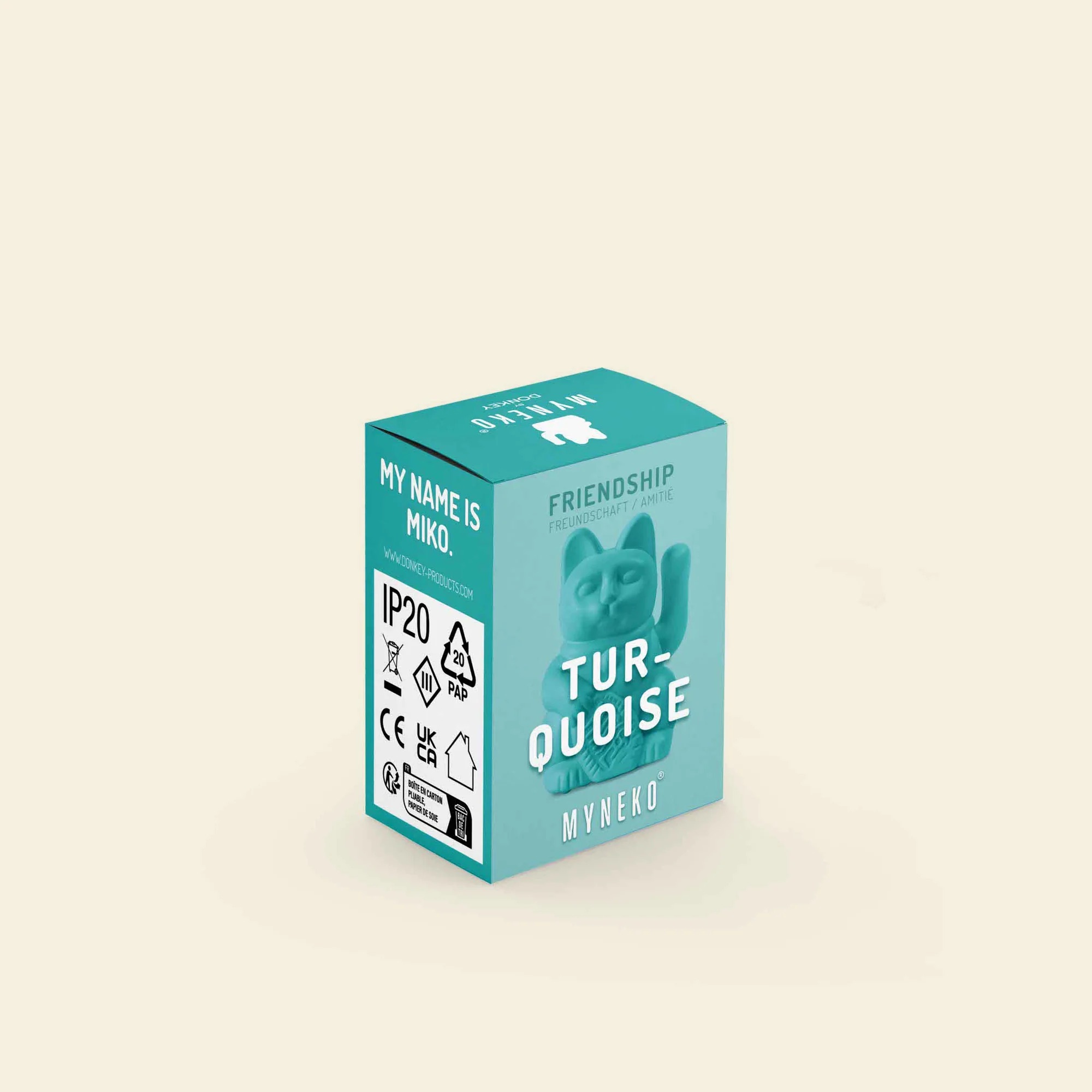 📦訂購 Donkey Products Lucky Cat Solar (Turquoise) 綠松石 招財貓