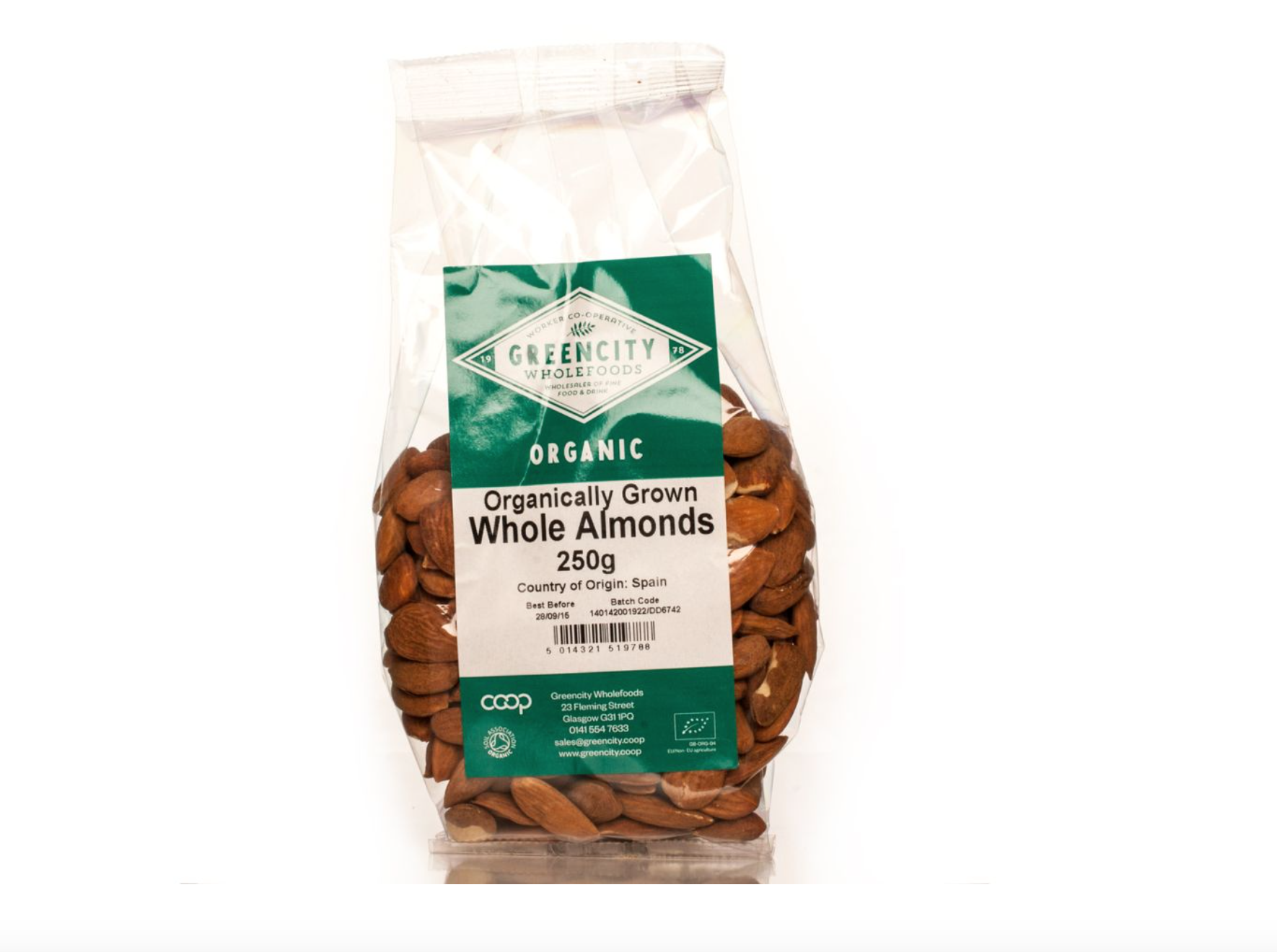 有機原粒杏仁 Almonds - Whole - Organic 250g 