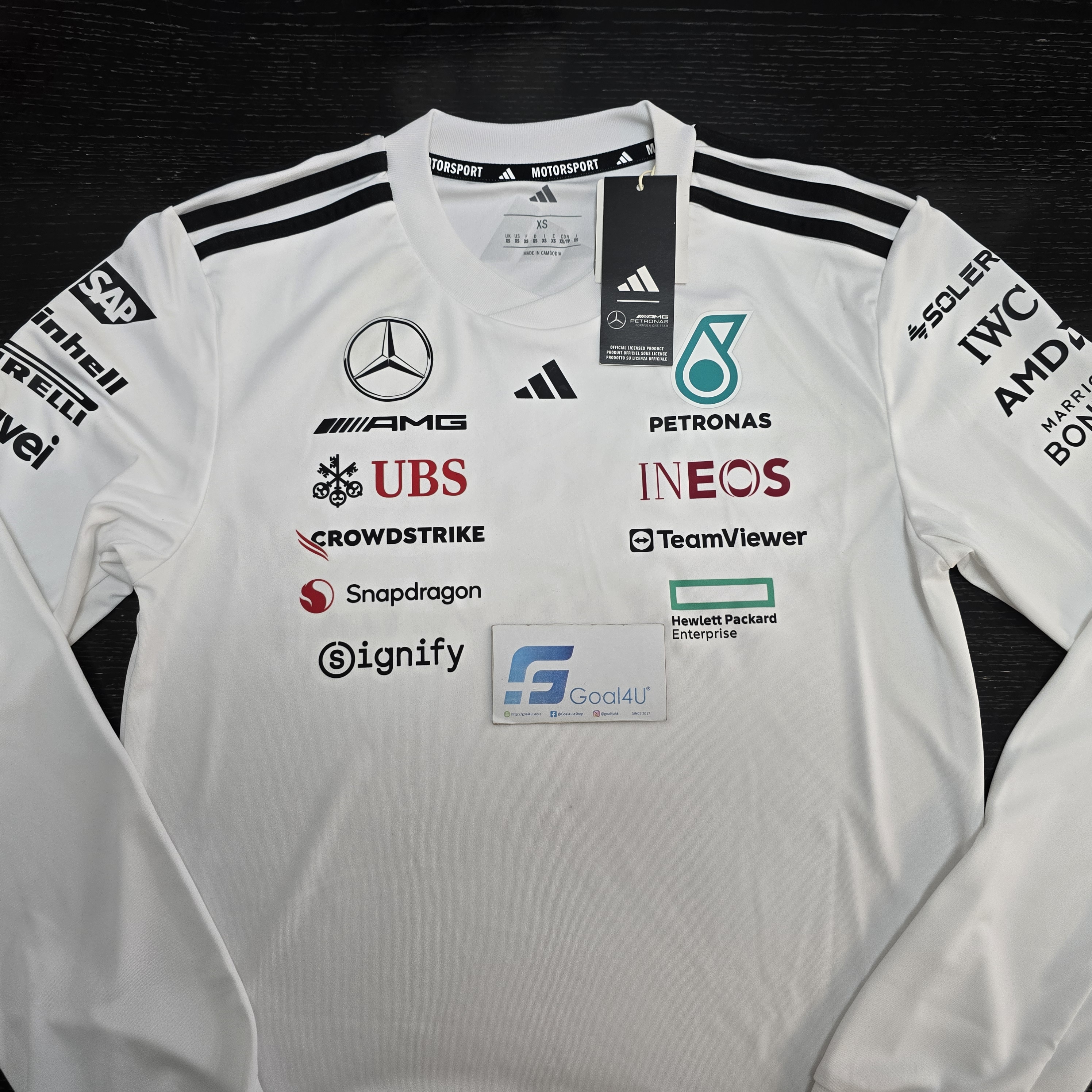 Adidas F1 Mercedes Benz 平治車隊 2026 白色車手長袖隊服 KF0147