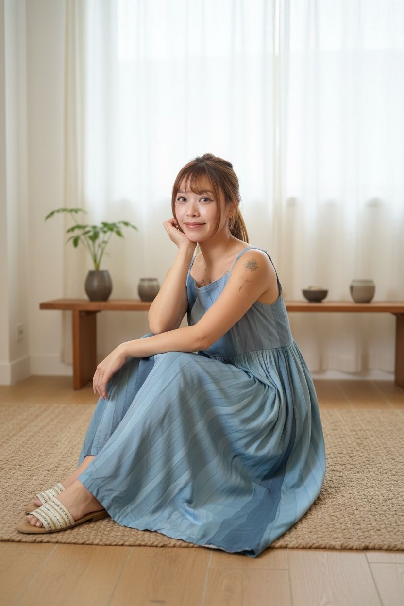 Ocean Blue Gradient Sleeveless 48" #1502