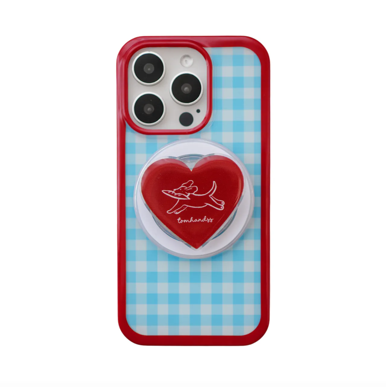 【Lovely Woofy (Blue Checked)】MagSafe iPhone Case+手機支架