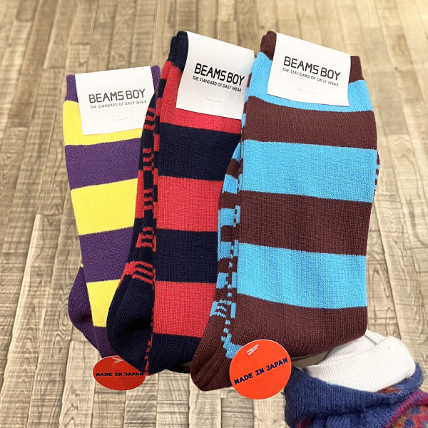 BEAMS BOY 一set三隻襪 （日本製)
