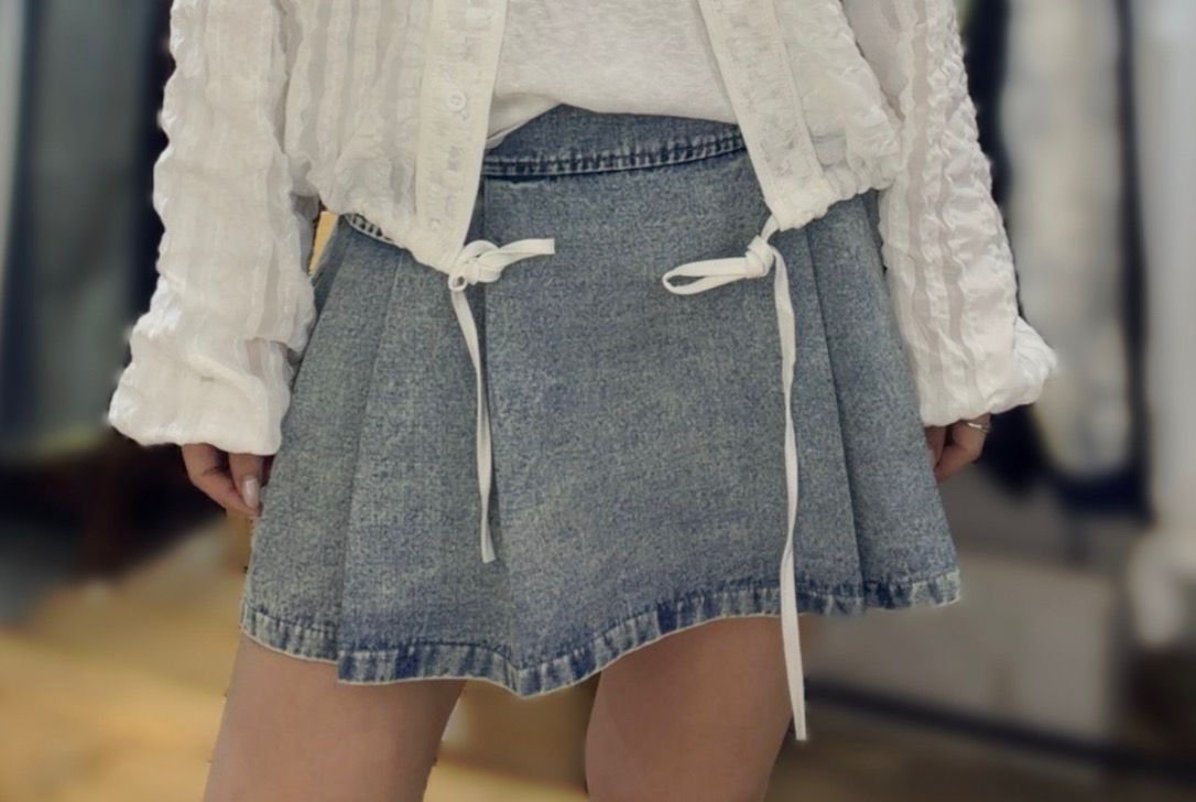 🌈推介🌈復古高腰牛仔短裙(內有打底褲）