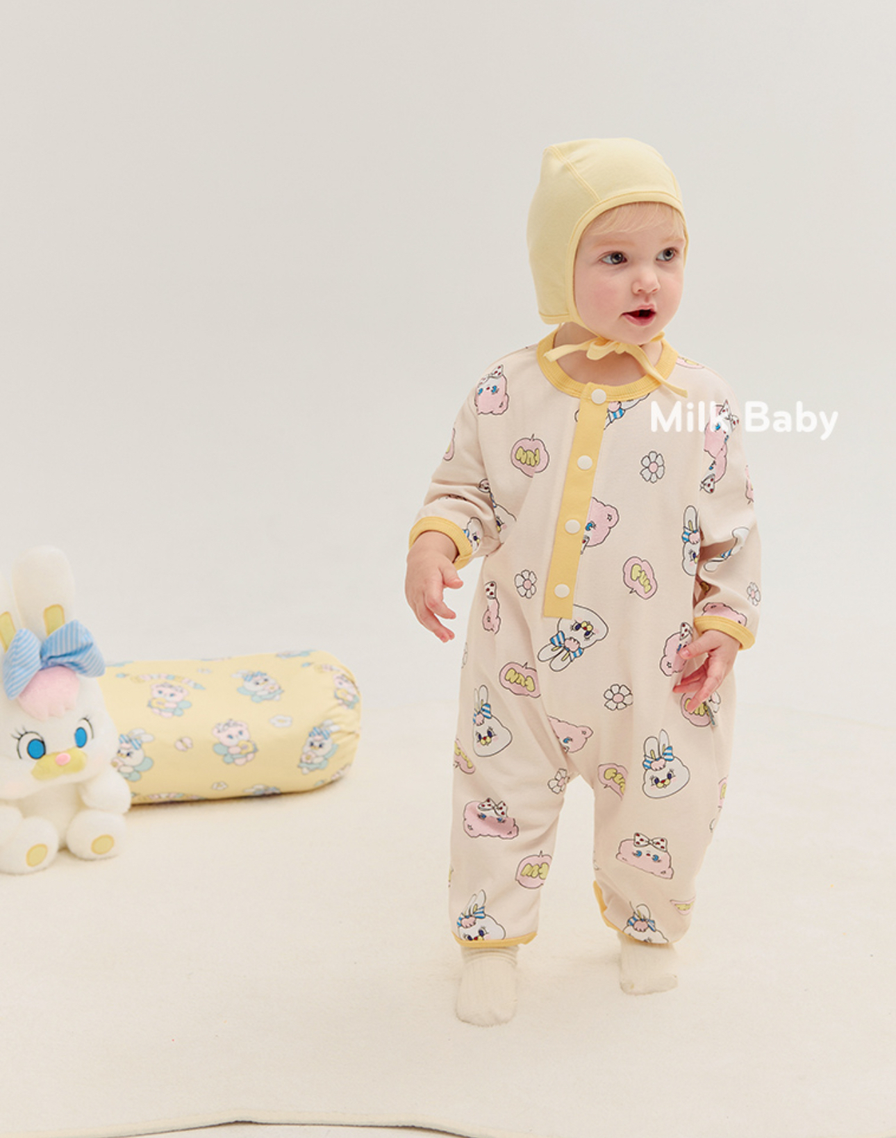 🌸預訂 韓國直送🌸🇰🇷Milk Baby x MOMOREI兩色人物印花寬鬆長袖連身服