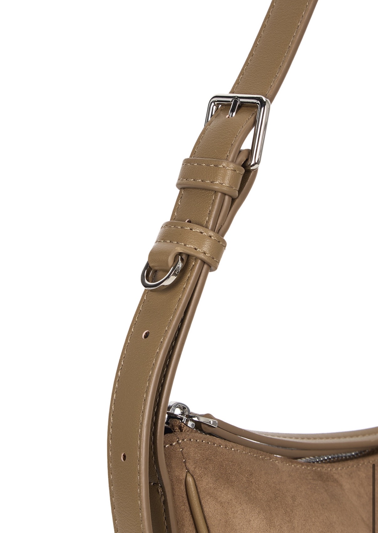 MATIN KIM 特價場 SUEDE MINI ARC HOBO BAG IN BEIGE