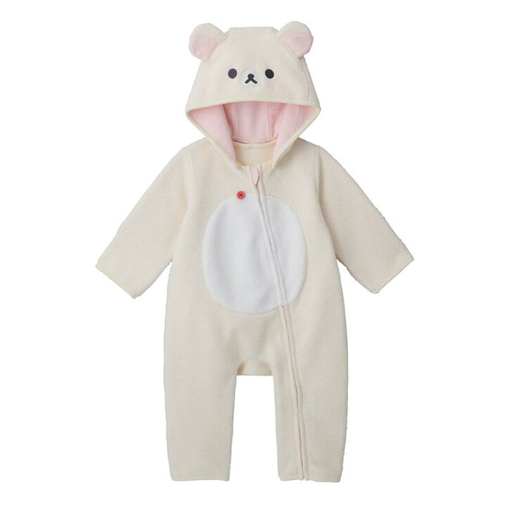部分現貨🇯🇵預訂 日本直送🇯🇵Rilakkuma Baby鬆弛熊兩色人物造型抓絨長袖連帽連身服