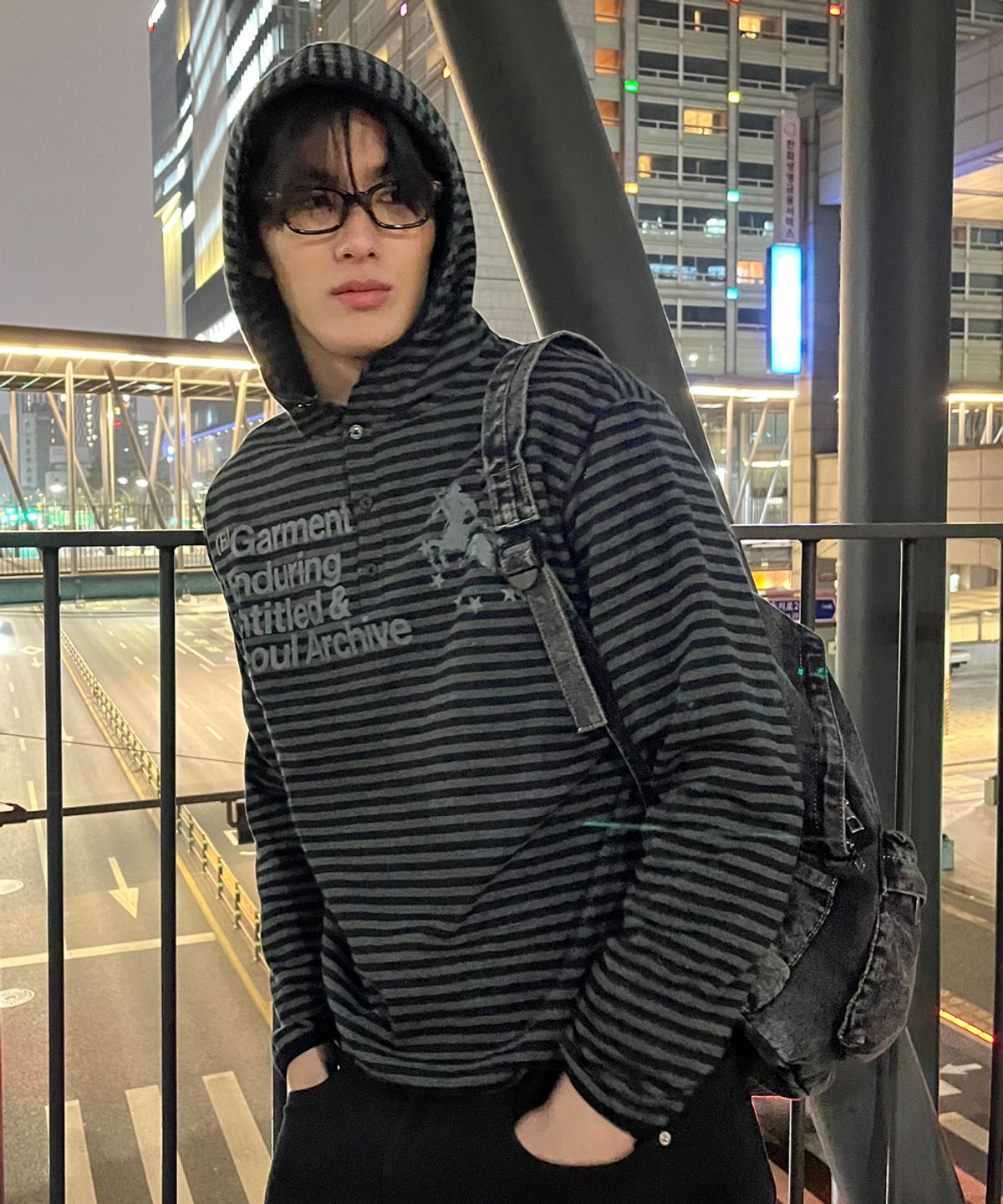 🇰🇷訂購｜UNTITLED 26SS｜Unicorn Small Stripe Henley Hoodie  2色 