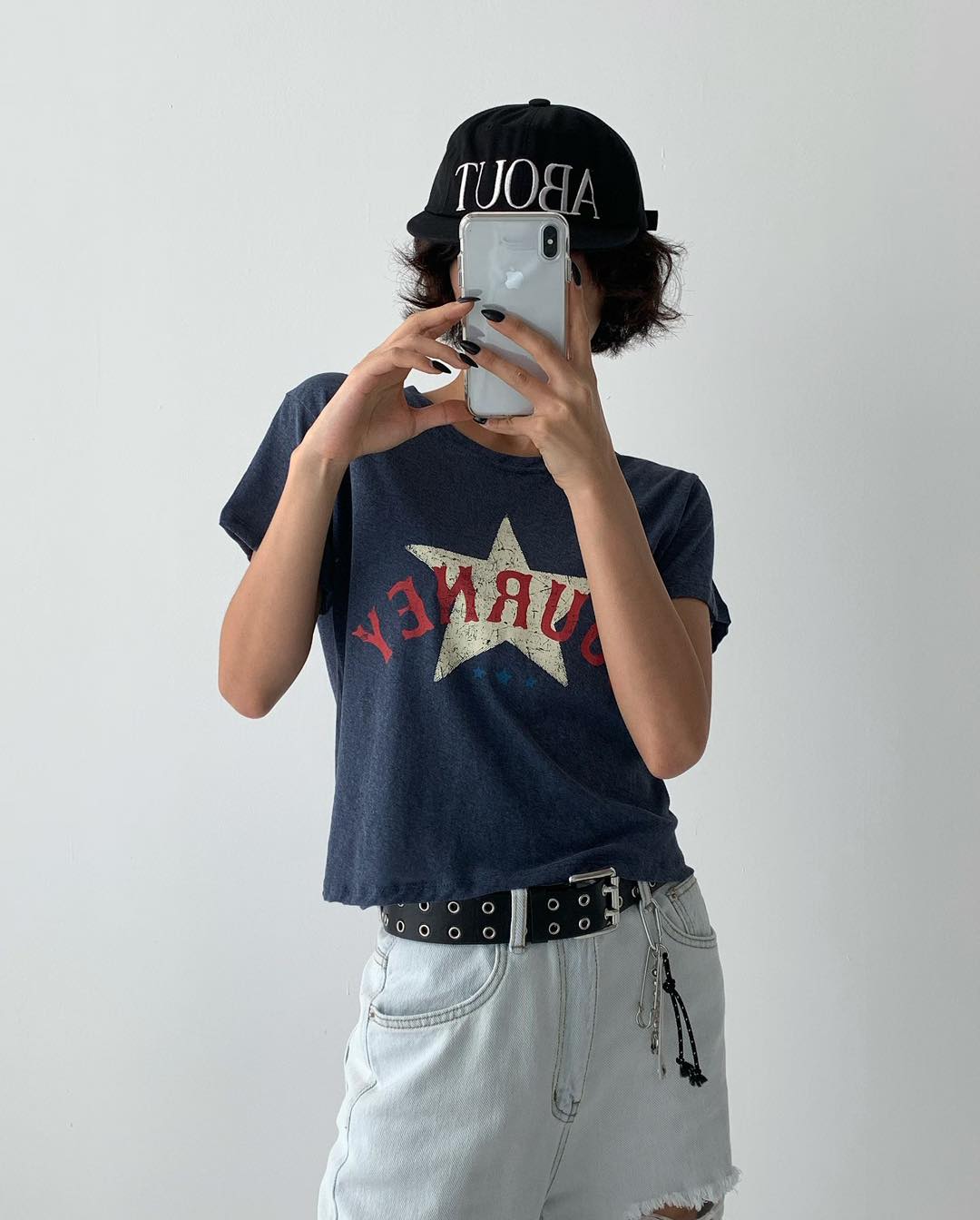 星星印花短裝tee