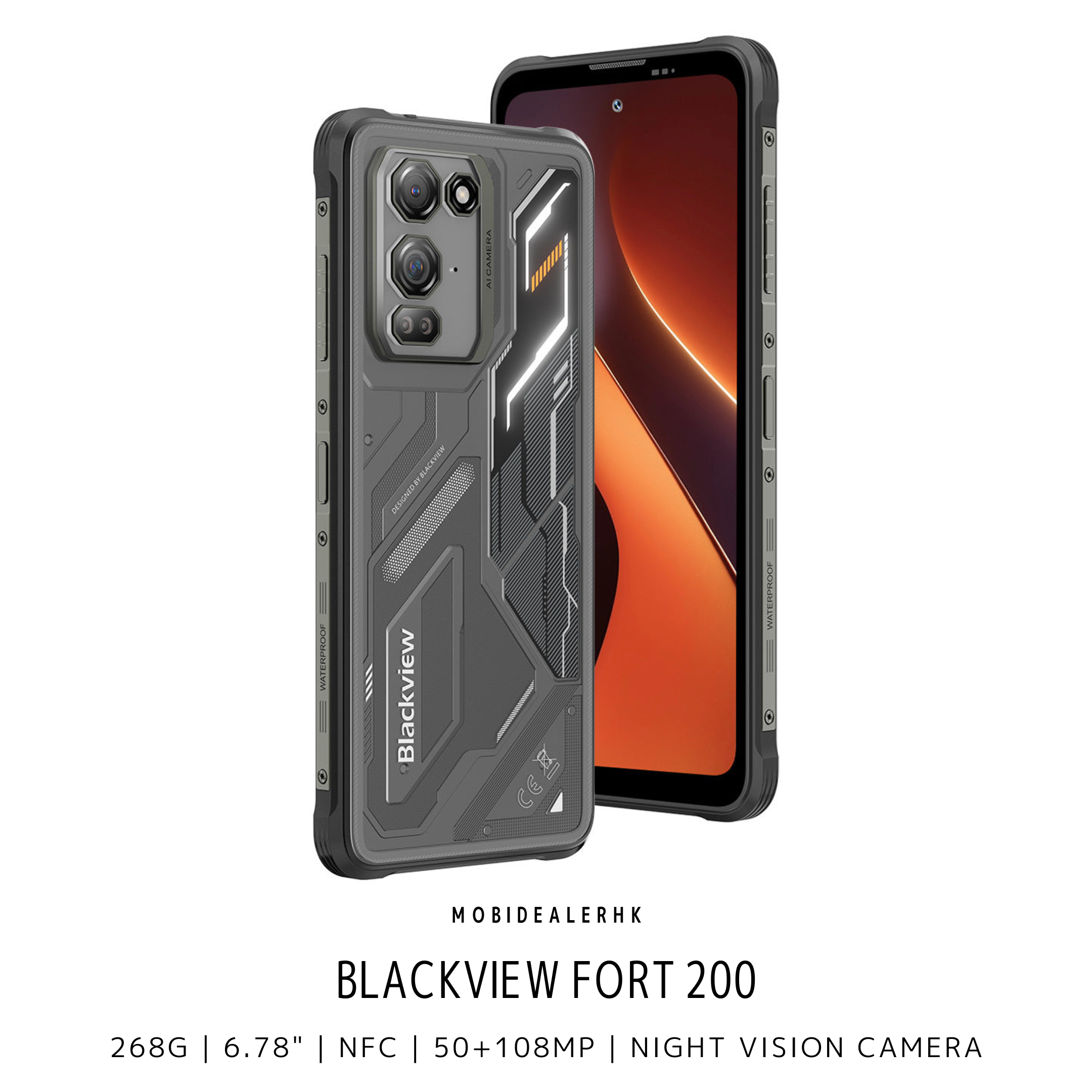 Blackview Fort 200 | 4G | 三防手機 | 268g | 6.78" | NFC | 50+108MP | 夜視鏡