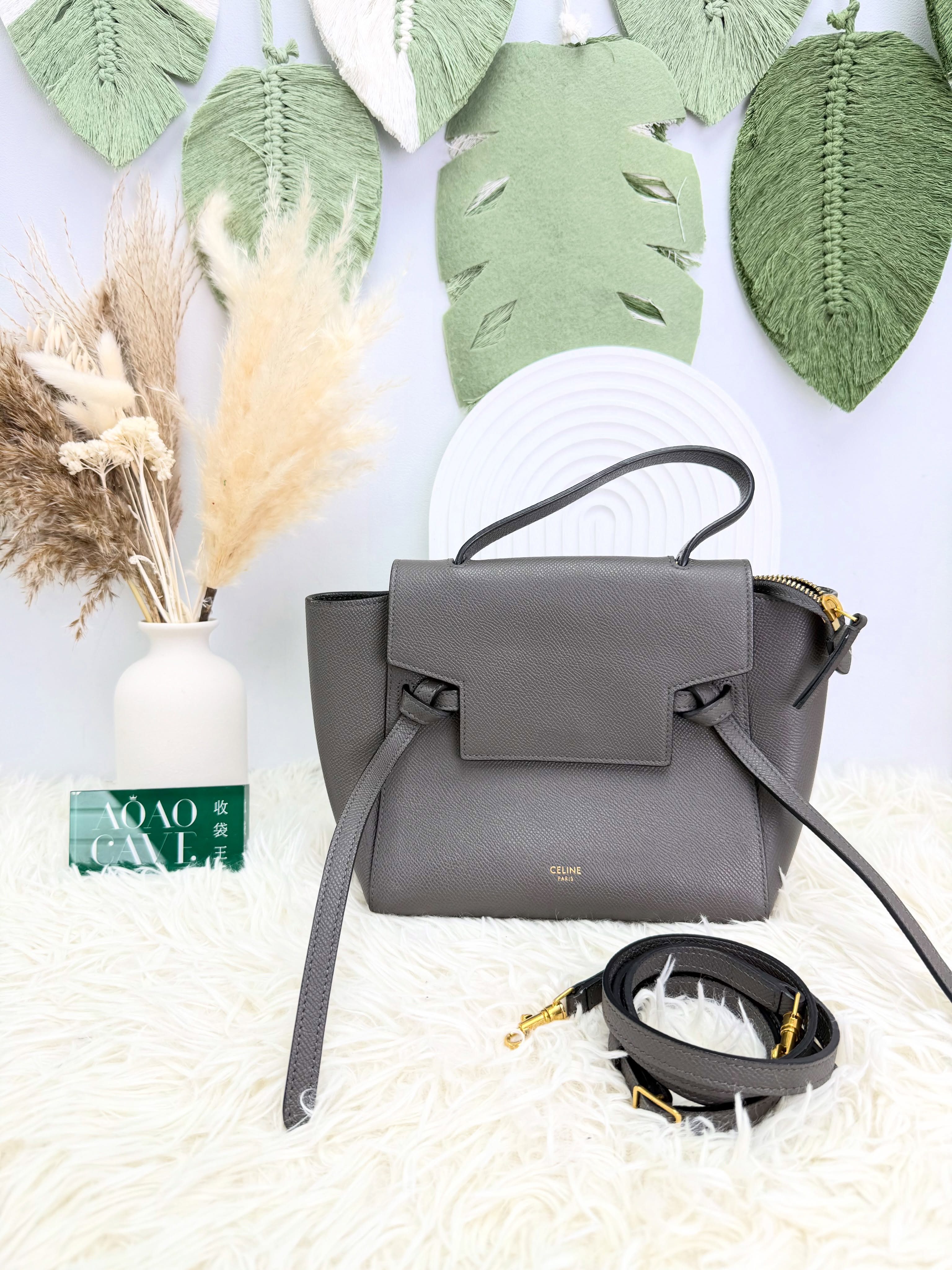 Celine 🛍️PRE OWNED 👜Belt nano 大象灰鯰魚包🩶 