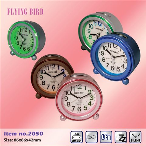 飛鳥重鬧有燈座檯鬧鐘2050