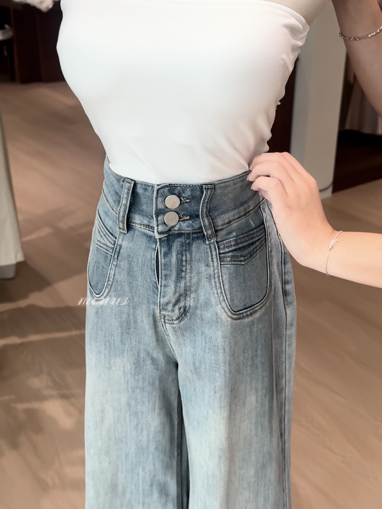 1720 SLIM FIT DENIM PANTS 修身显瘦高腰微喇裤