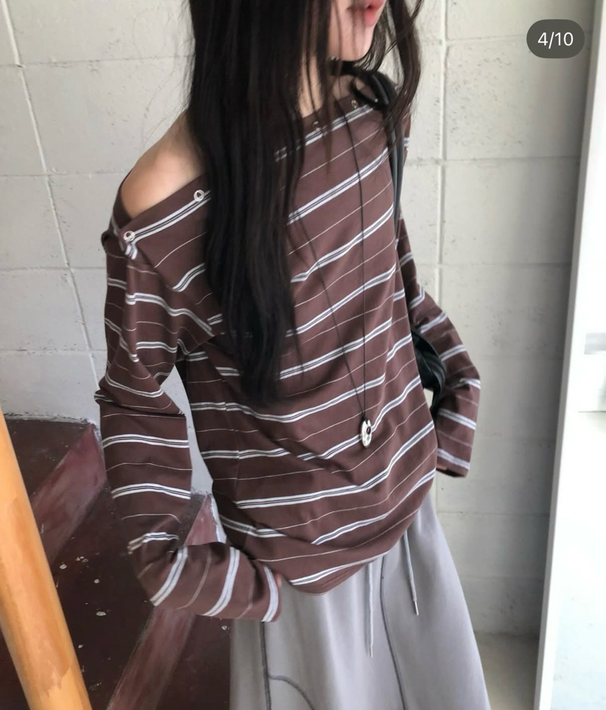 新品優惠｜Line mood Off-shoulder Top