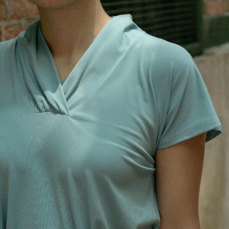 (SOLD OUT)1930s Inspired Teal Green Knitted Fabric Batwing Top(FM107)