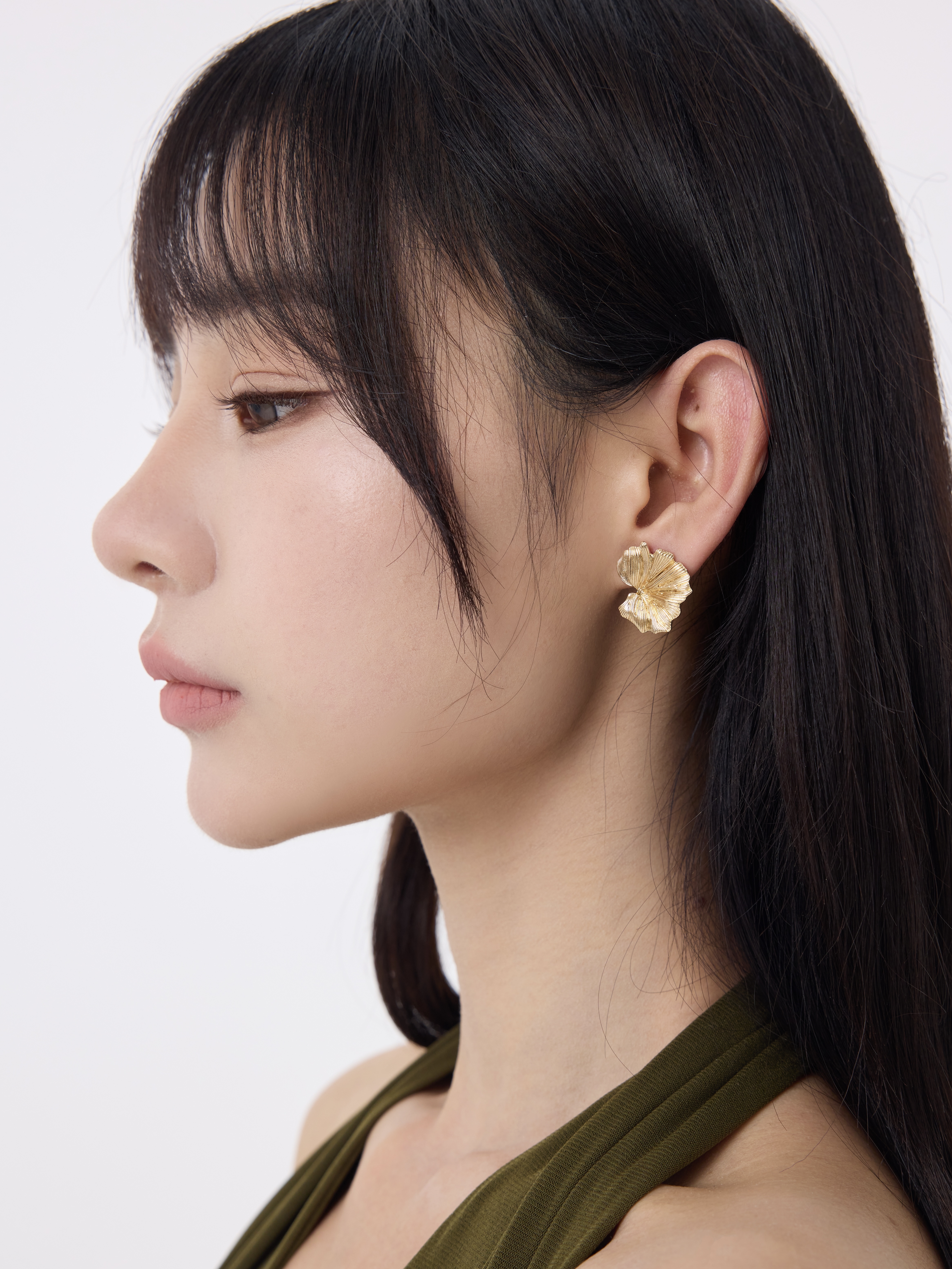 Ginkgo Leaf Earring Plaqué or