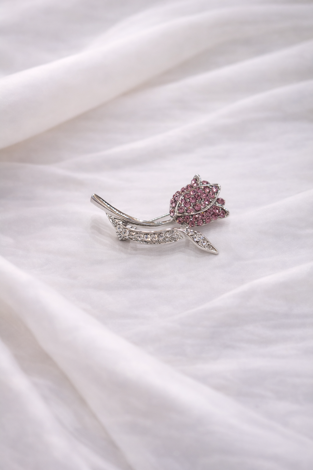 Swarovski Stone Tulip Flower Brooch