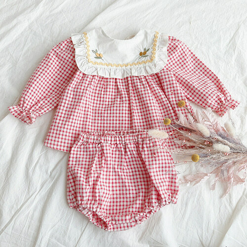 Dot to Dot 泡泡花邊雪紡衫褲套裝 (18-24個月)