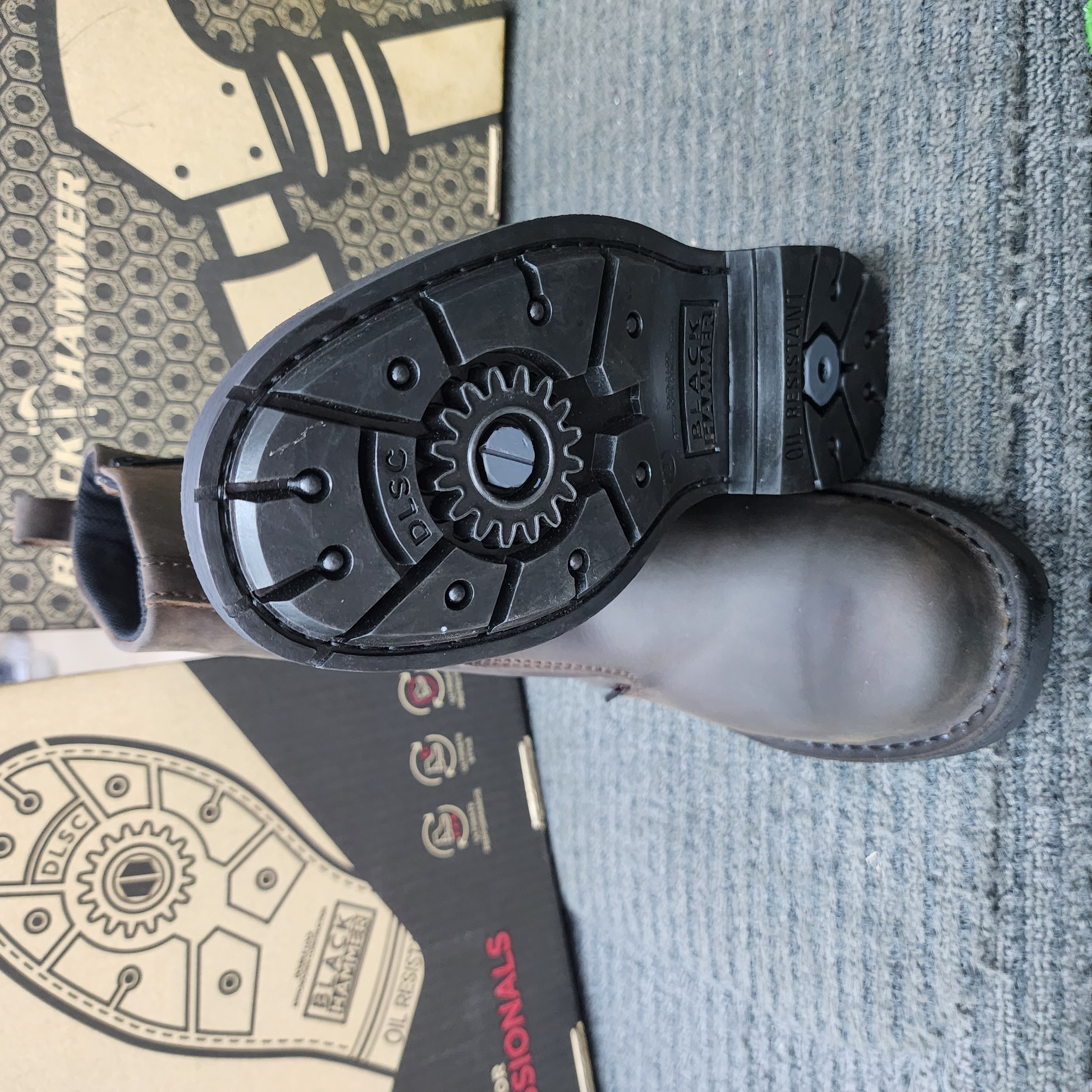 BLACK HAMMER 4665 HIGH CUT ZIP BROWN SAFETY SHOES STEEL TOE LEATHER Kasut Keselamatan