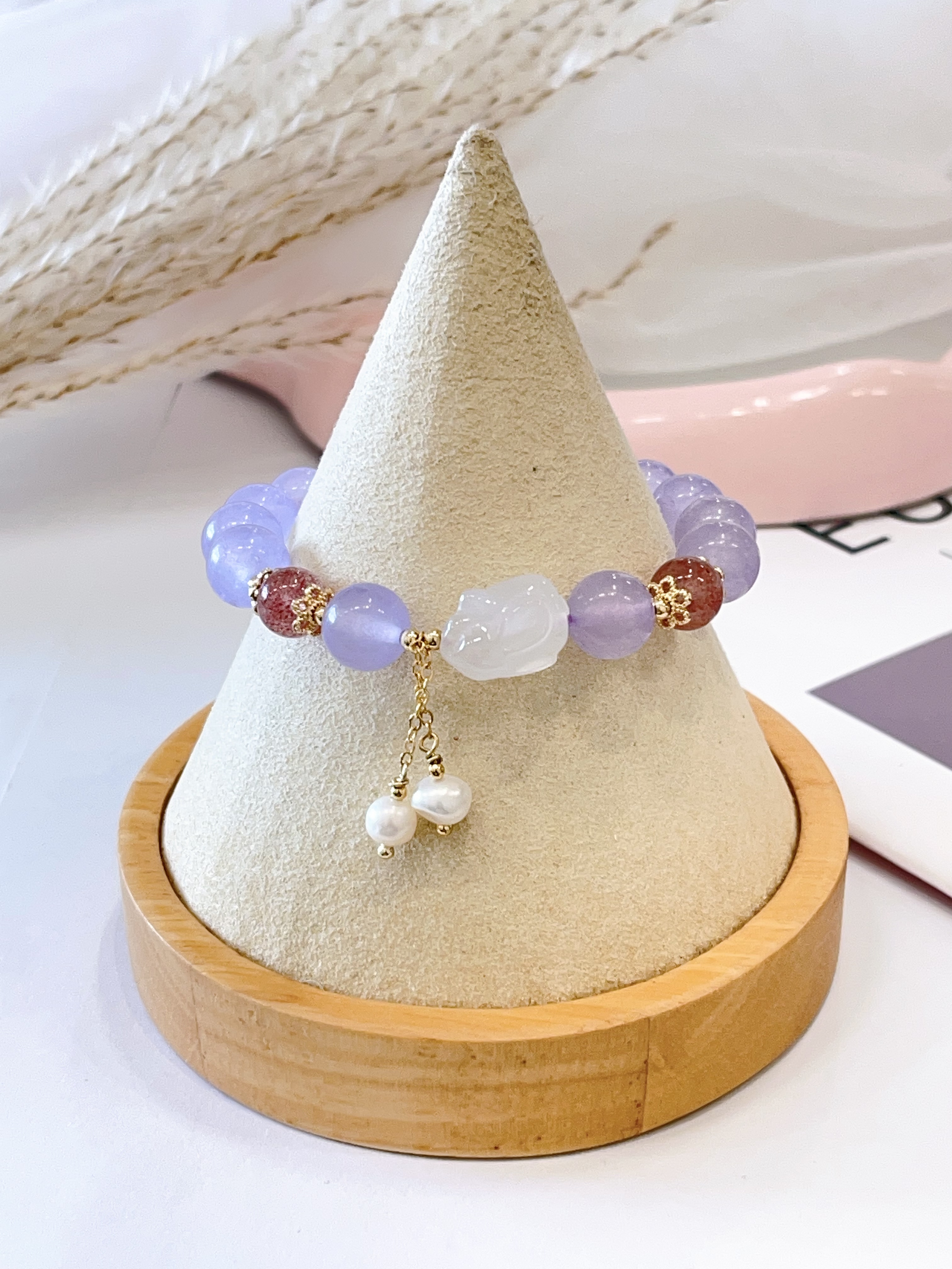 💜 薰衣草紫水晶 × 草莓晶手串 Lavender Amethyst & Strawberry Quartz