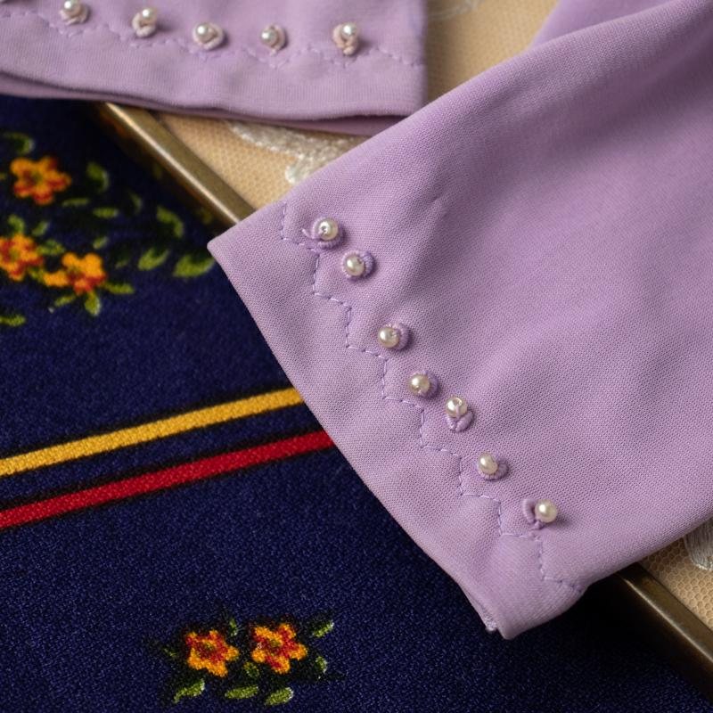 New Old Stock -1960s Made in Japan Pearl-Studded MOD Gloves(Yellow/Lavender/Pink)(MT331)
