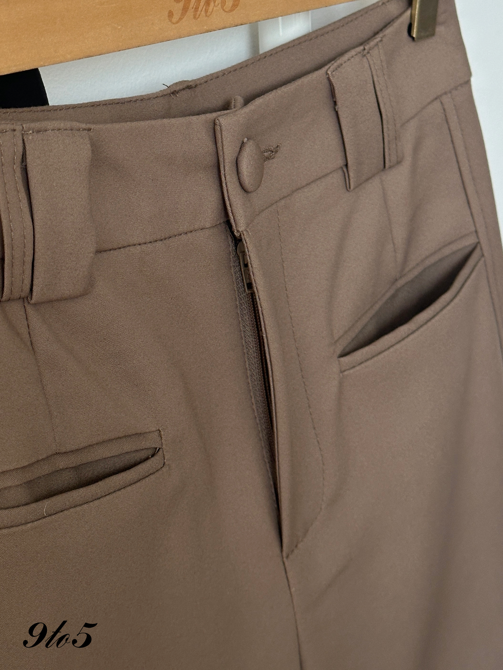 S1980 Wide Leg Long Pants - Black & Brown
