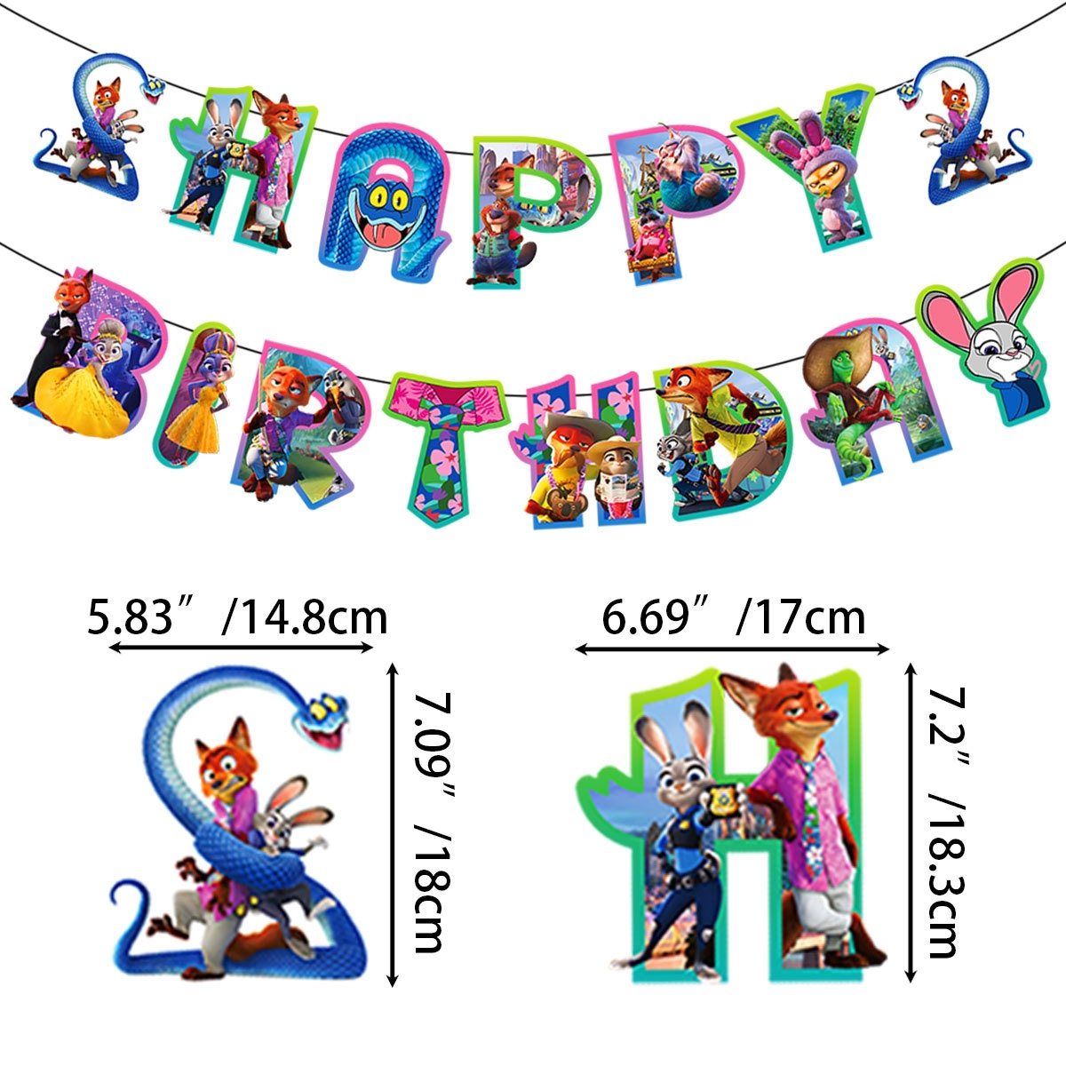 優獸大都會（Zootopia）生日派對氣球用品套裝｜Happy Birthday Banner・朱迪阿力氣球・Cake Topper 香港現貨