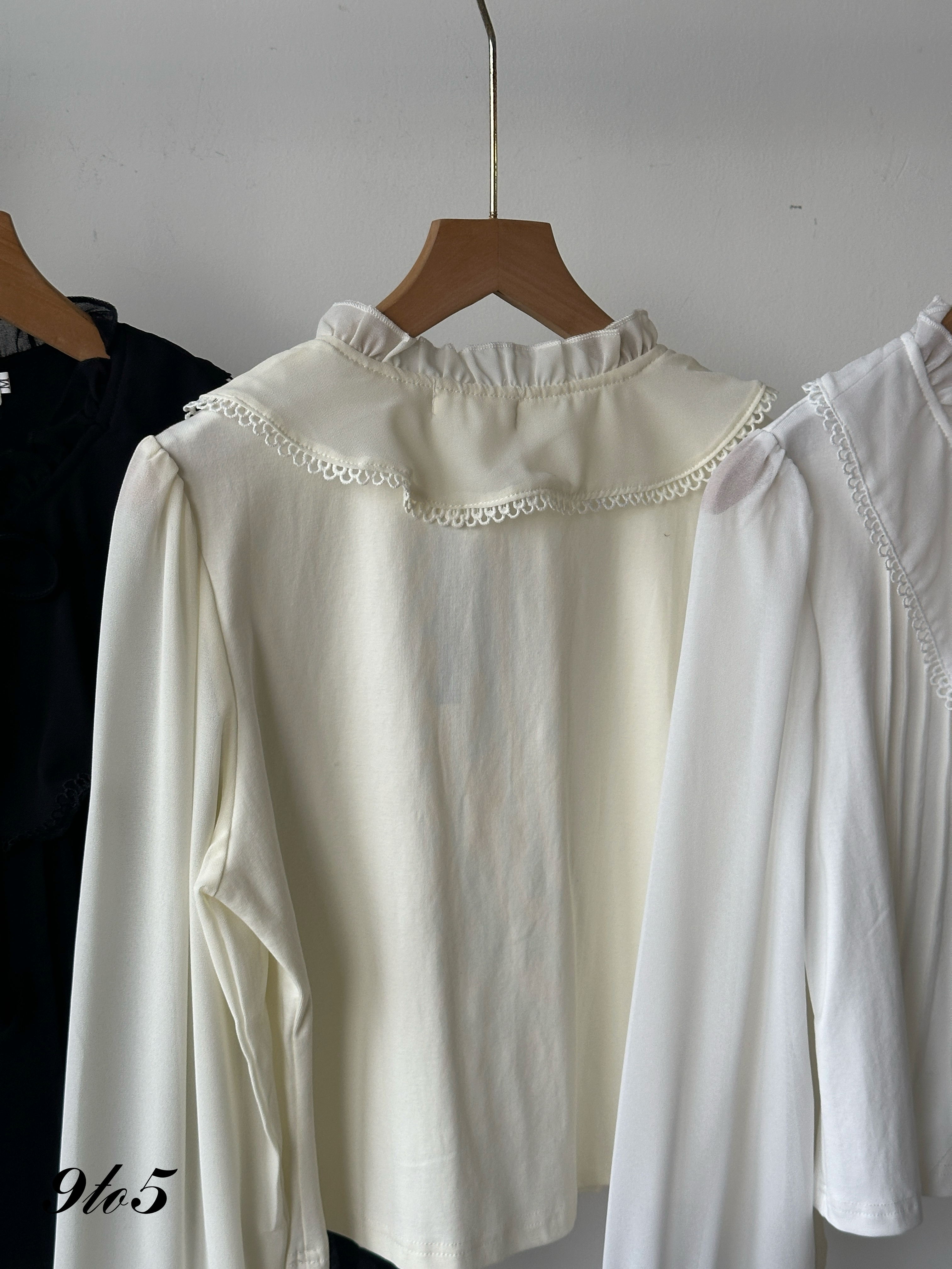 T4137 Bow-tie Ruffle Collar Blouse - 3 Colors 