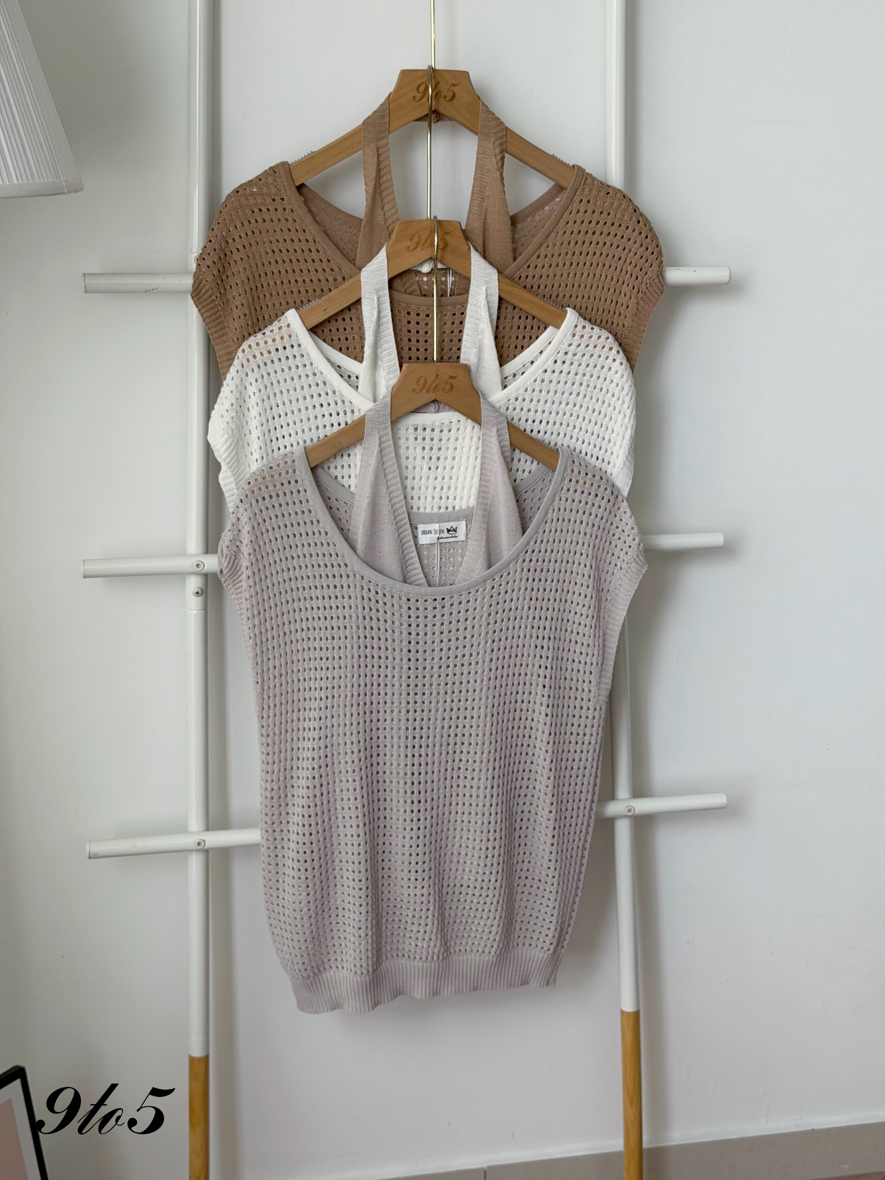 T4490 Two-Pieces Crochet Top - 3 Colors 