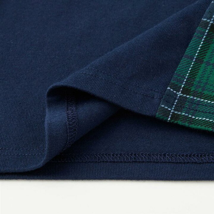 🇯🇵預訂 日本直送🇯🇵兩色格紋拼布口袋長袖上衣