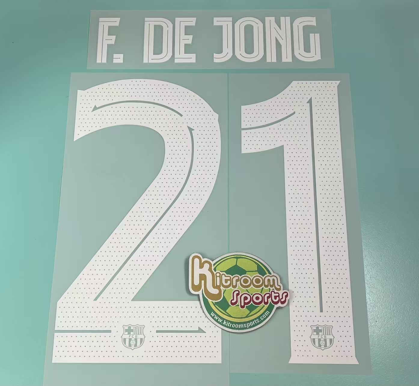 2023-24 Barcelona Home UCL Nameset #21 F. DE JONG