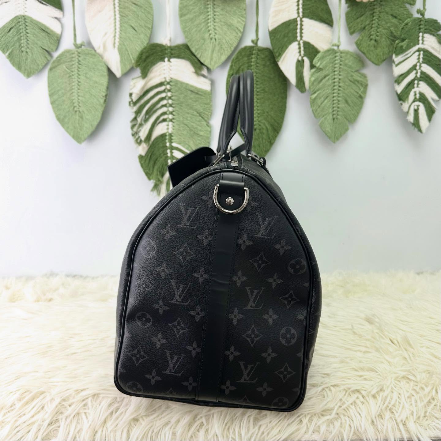 LV 🤍PRE OWNED Monogram KeepAll 45 晶片款 手提單肩斜肩包🖤