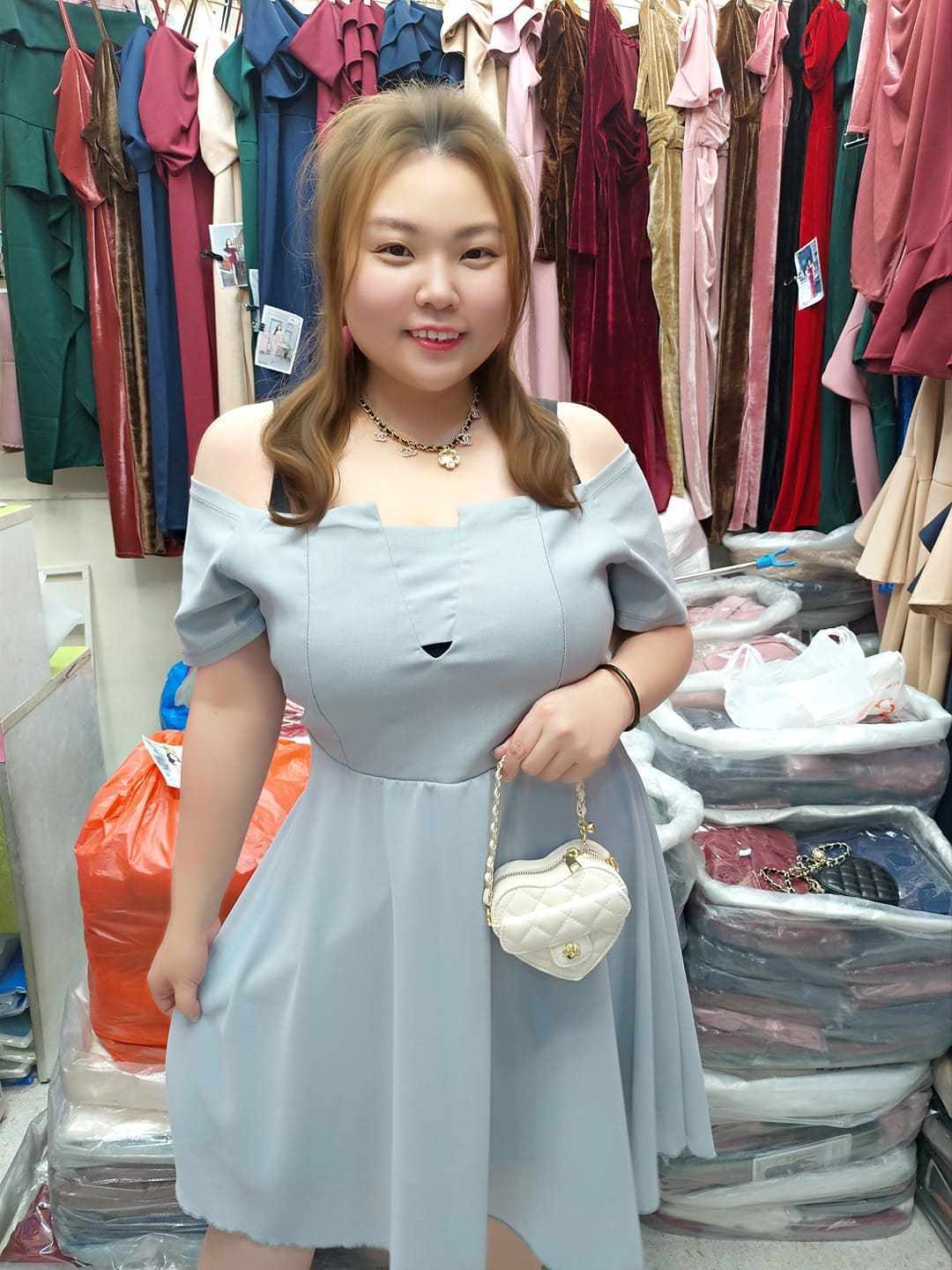 B02/BB0018 🔥特价🔥一字肩小镂空短礼服