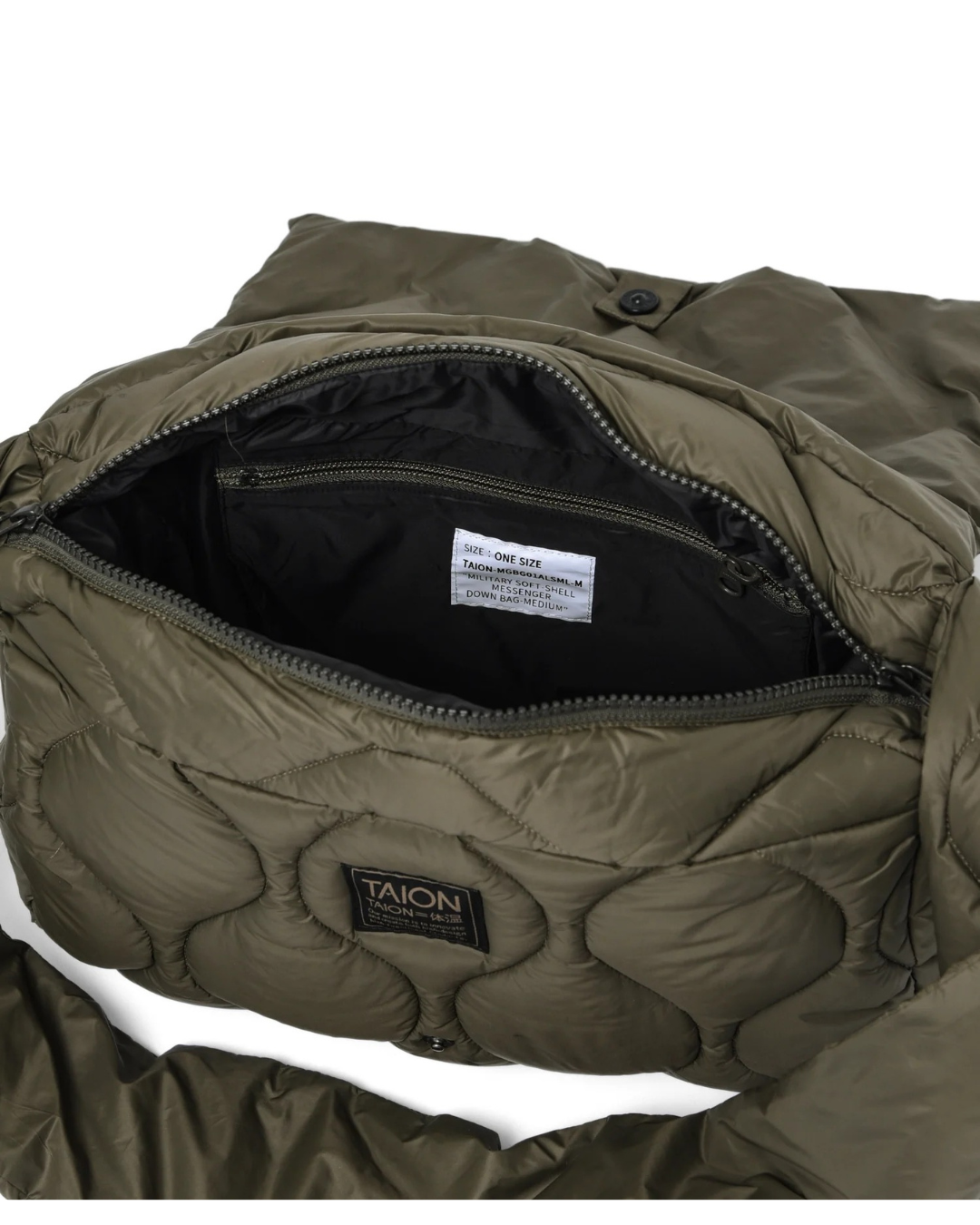 日本代購【 2026年秋冬新產品 日本直送 TAION 軍事風 尼龍輕量 羽絨郵差袋 M size Military Messenger Down Bag (TAION-MGBG01ALSML-M) 】